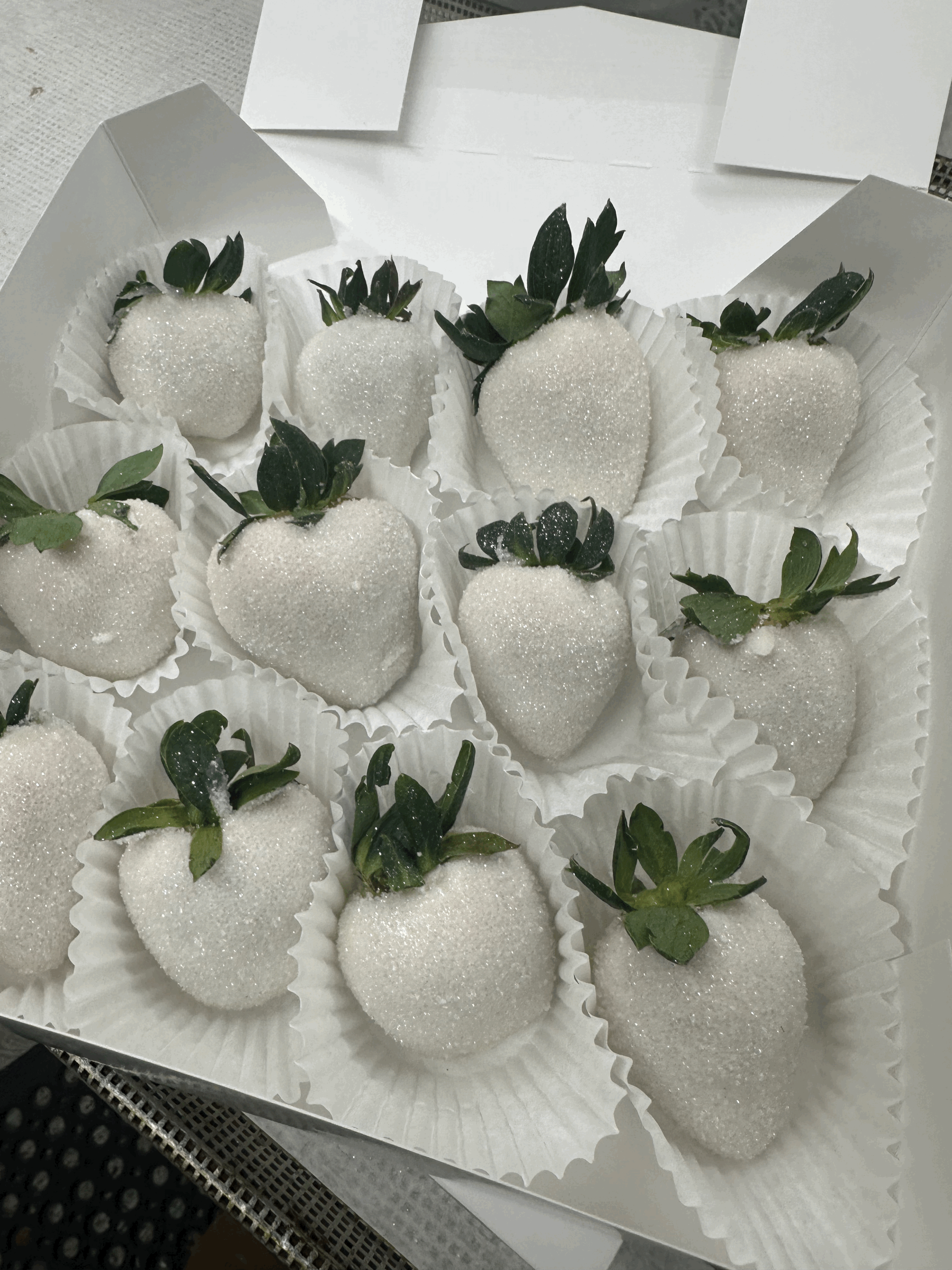 White chocolate sparkly berries