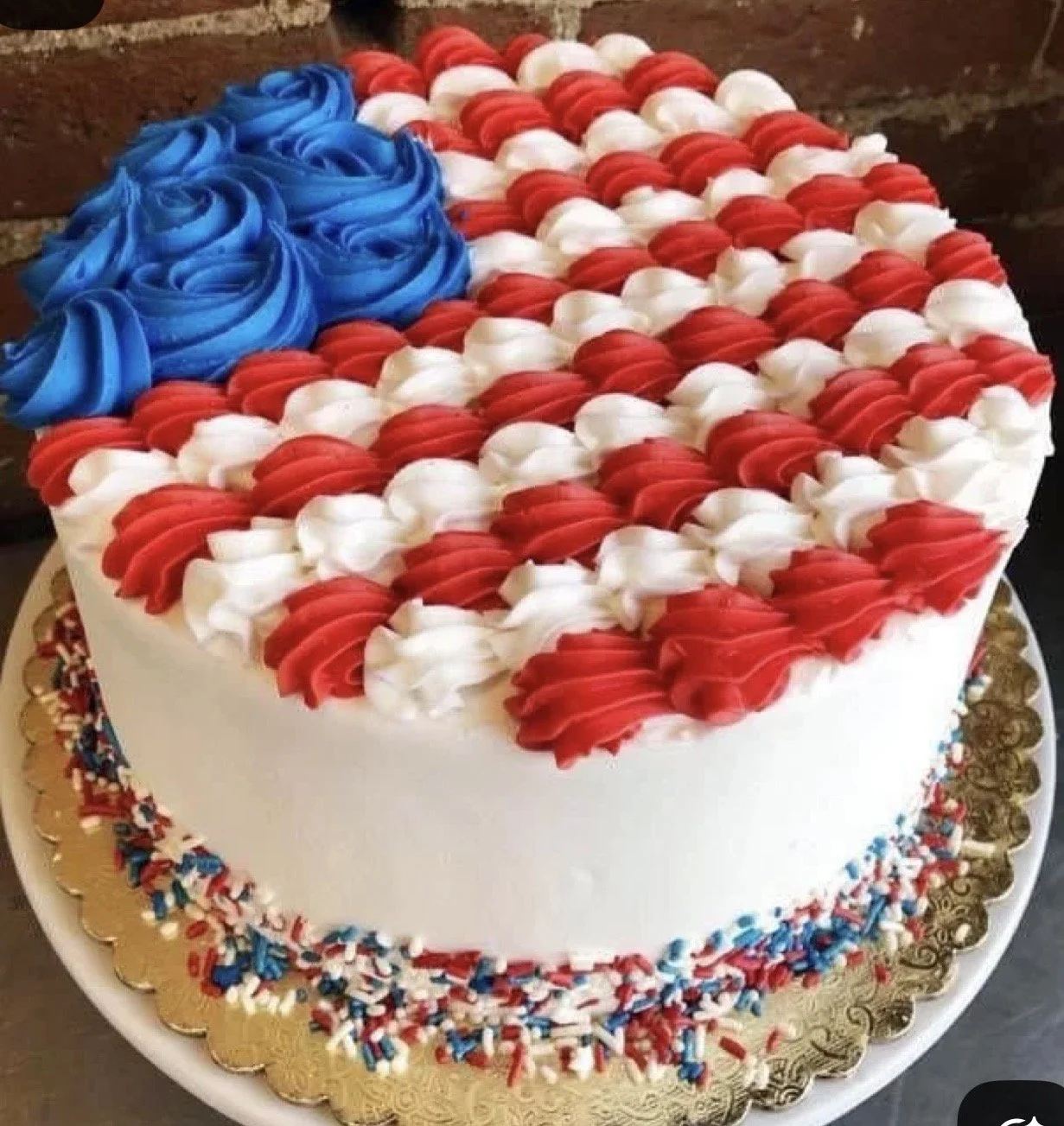 Flag sprinkle cake
