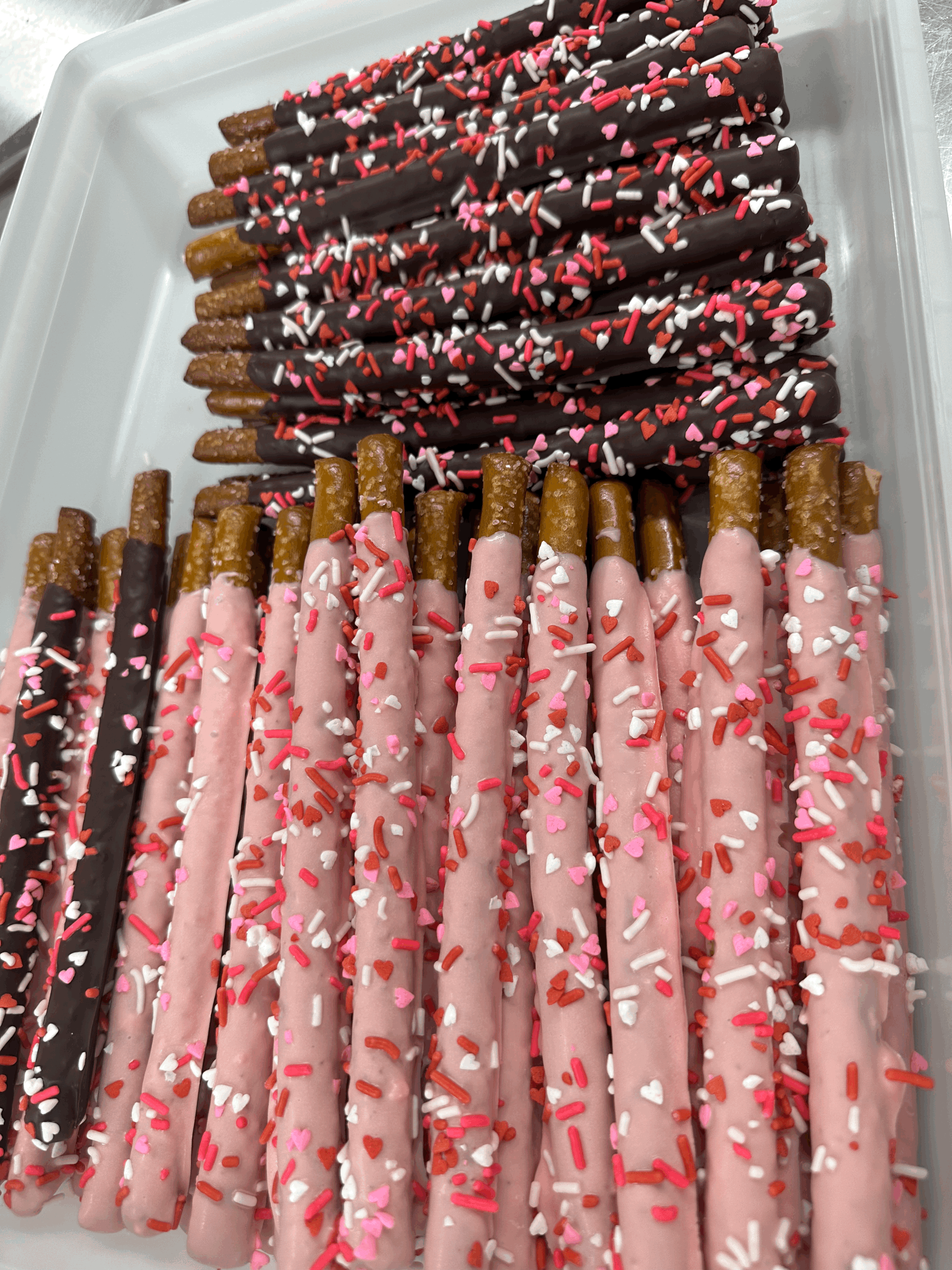 Chocolate covered pretzel rods