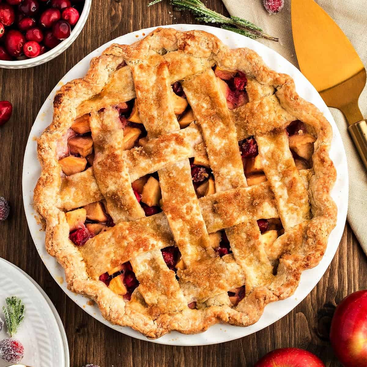 GF- cranberry apple lattice pie