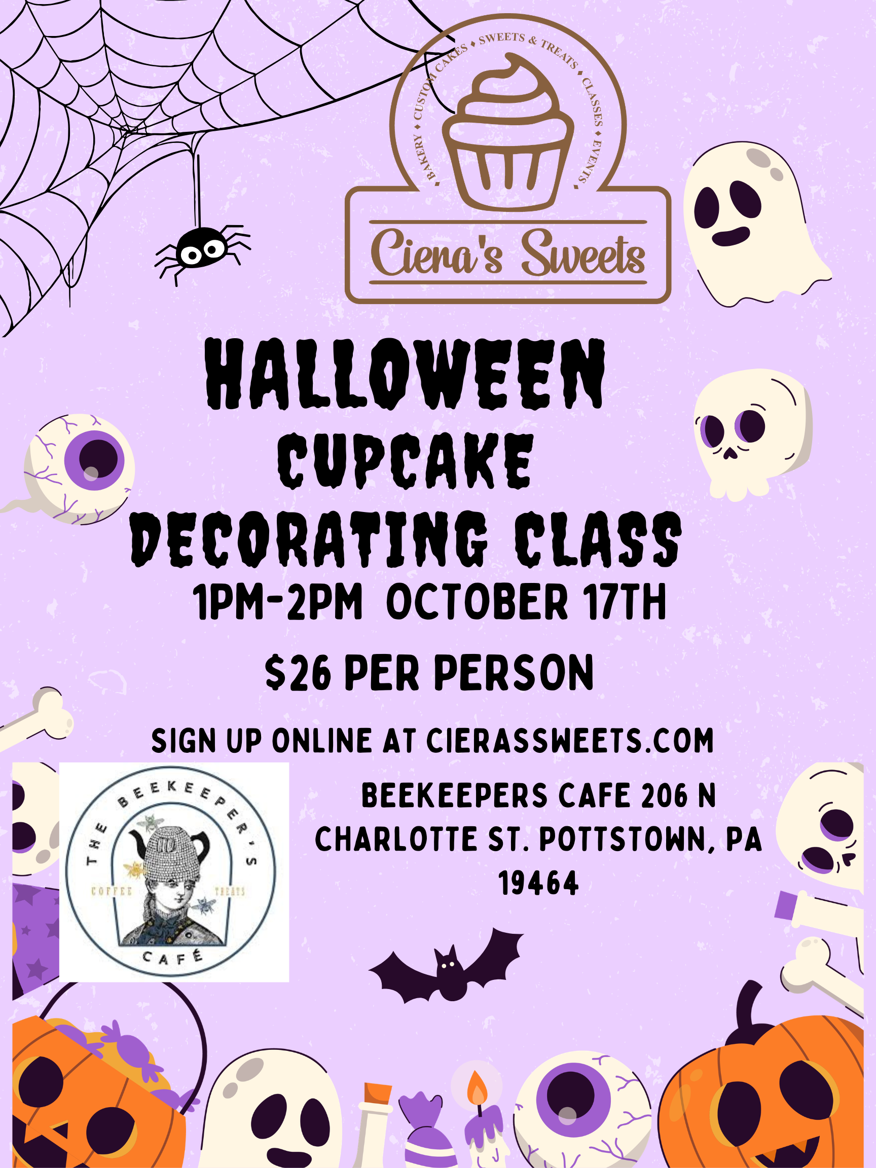 October cupcake decorating class