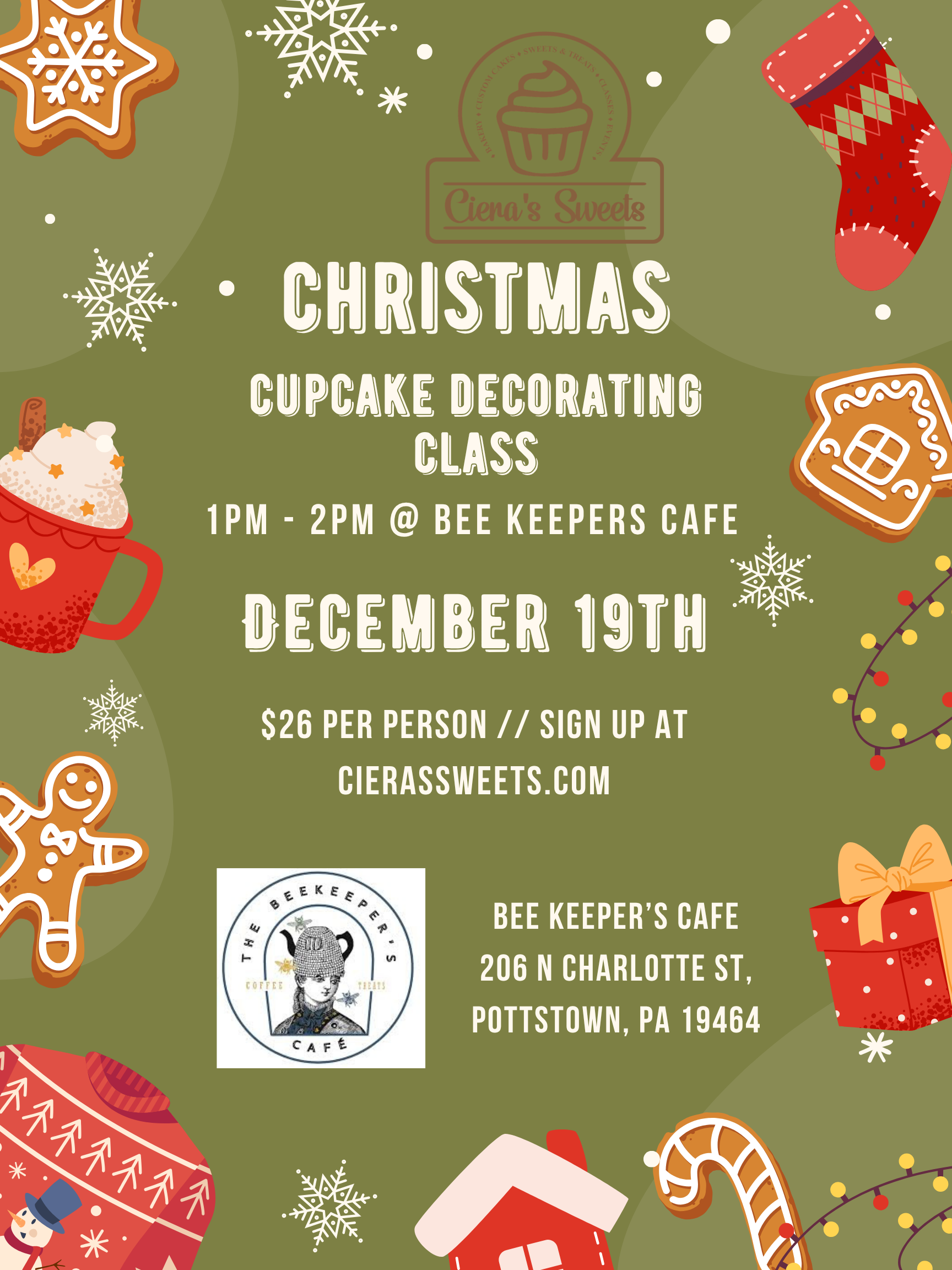Christmas cupcake decorating class