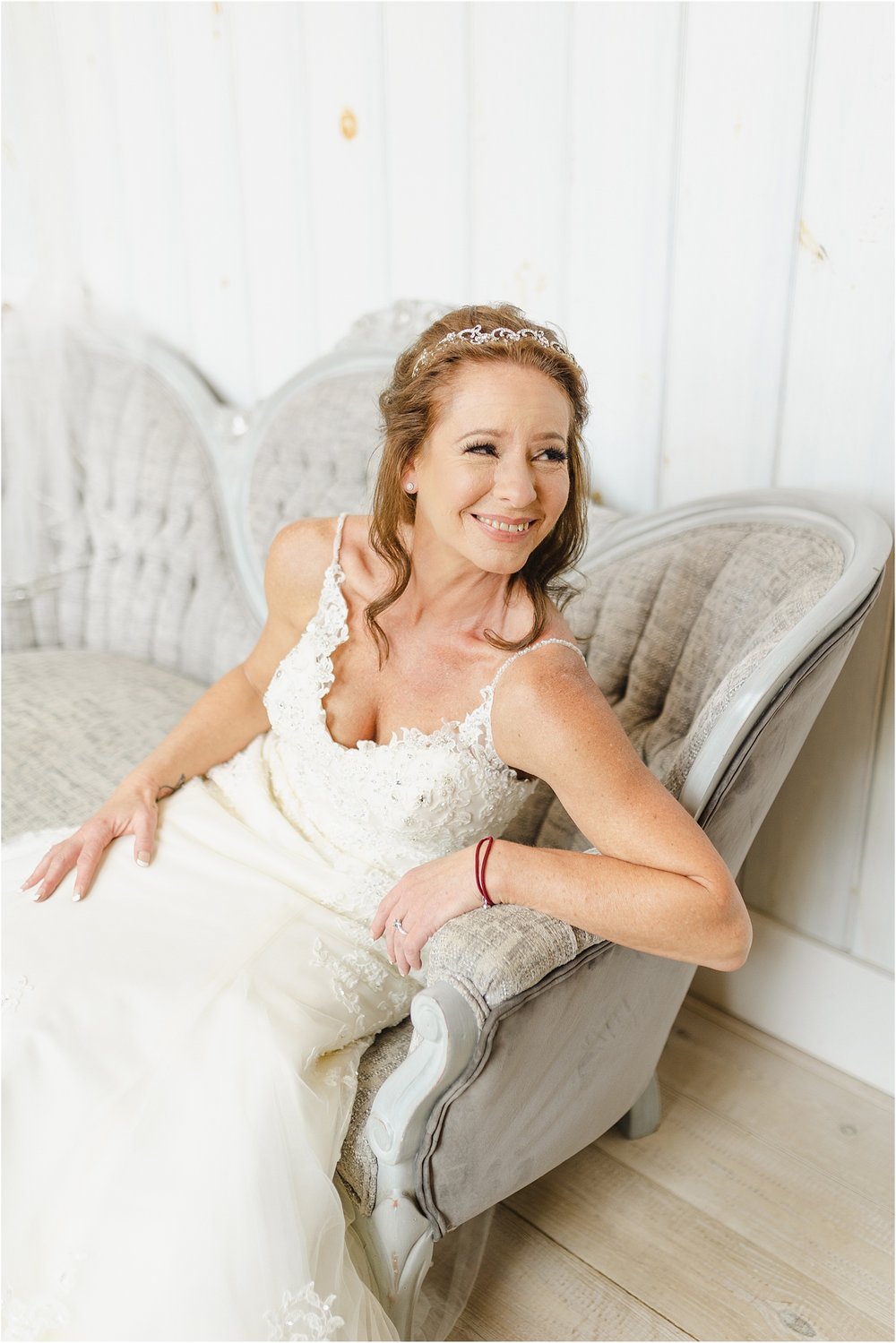 Bride Posing on Couch
