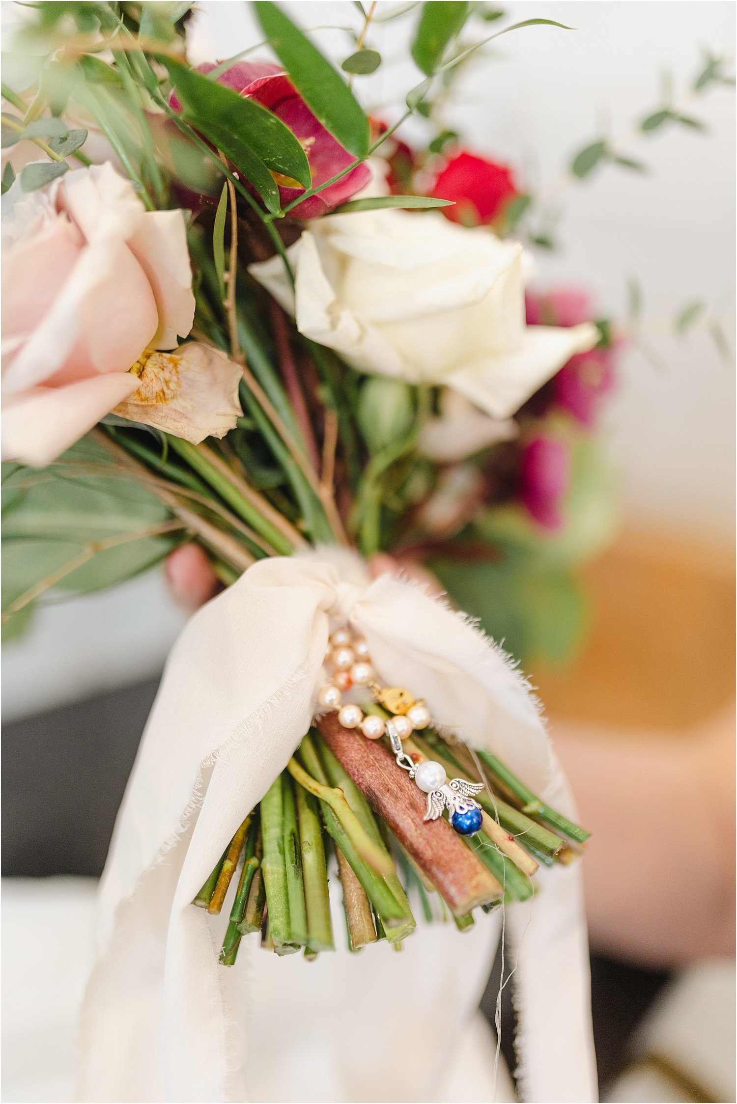Unique Broach on Bridal Bouquet