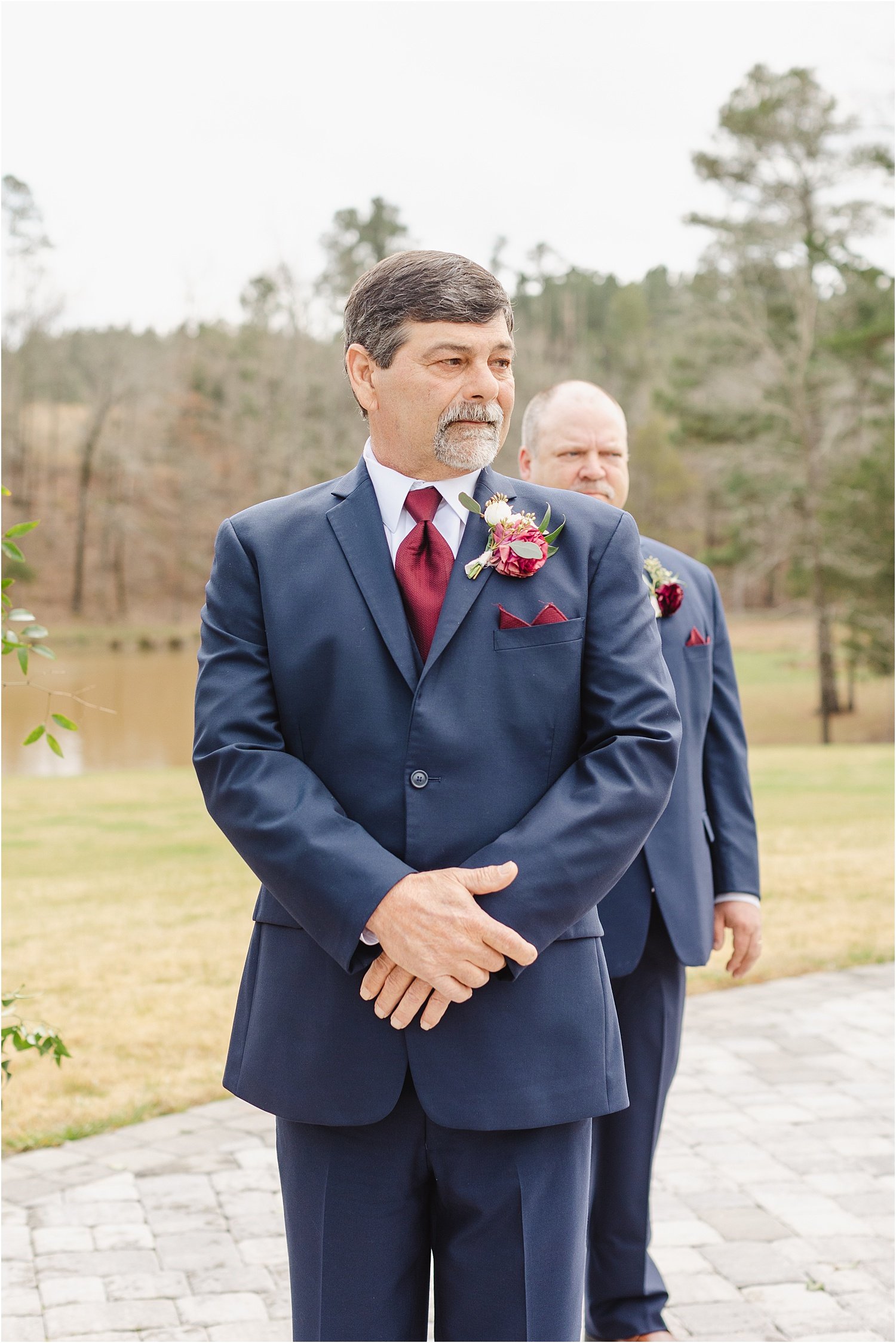 Groom Watching Bride Walk Down the Aisle