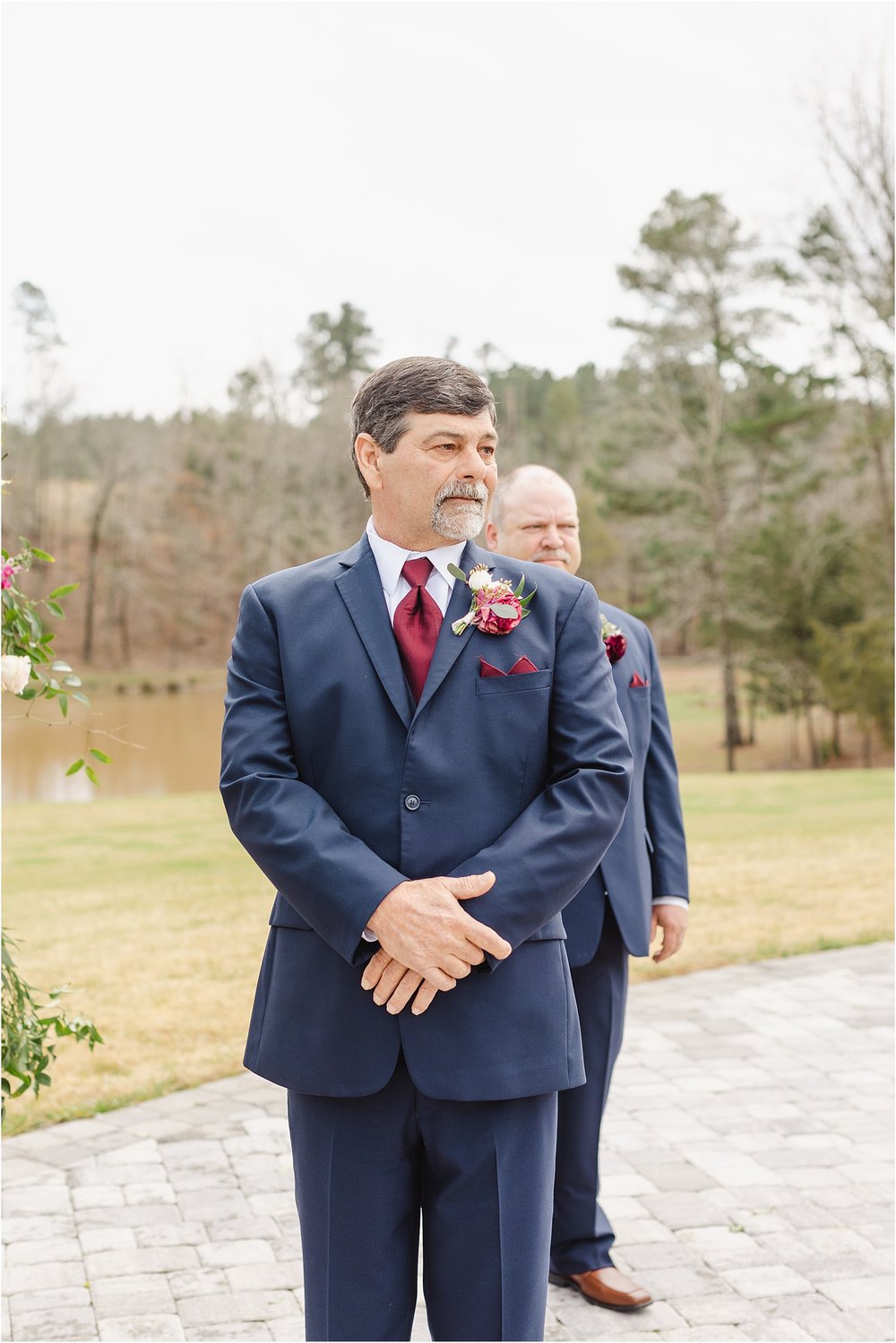 Groom Watches His Bride Walk Down the Aisle