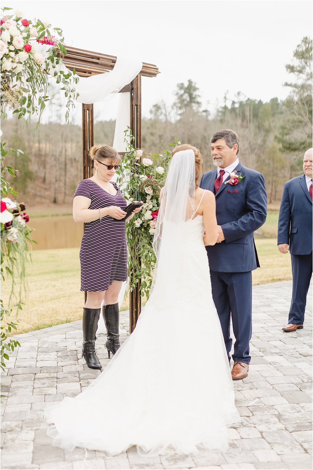 Bride and Groom Standing at the Altar