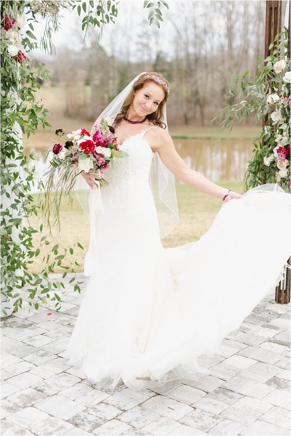 Photo of Bride Throwing Her Train