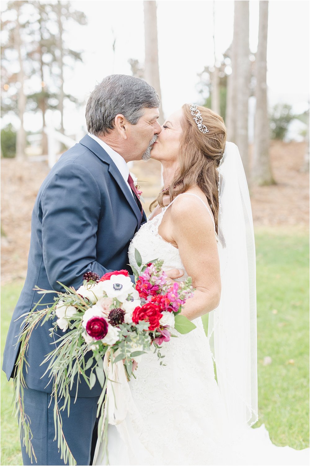 Bride and Groom Kissing