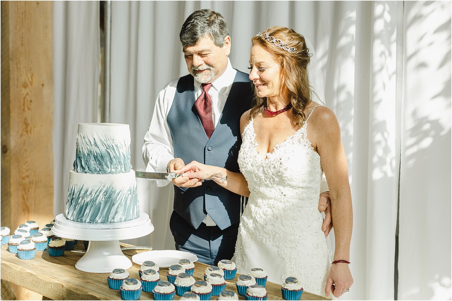 Newlyweds Cut Their Wedding Cake