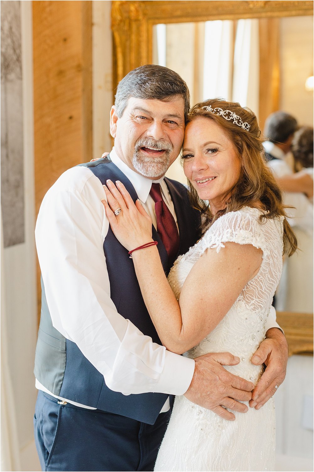 Posed Photo of Bride and Groom at Reception