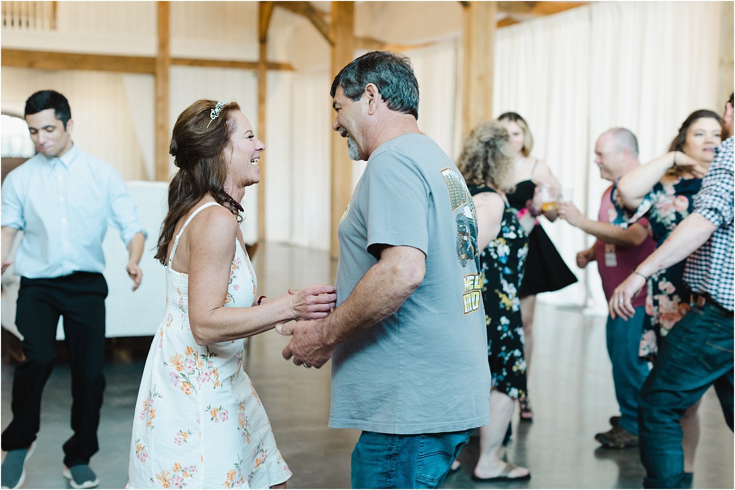 Bride and Groom Dance in Casual Attire