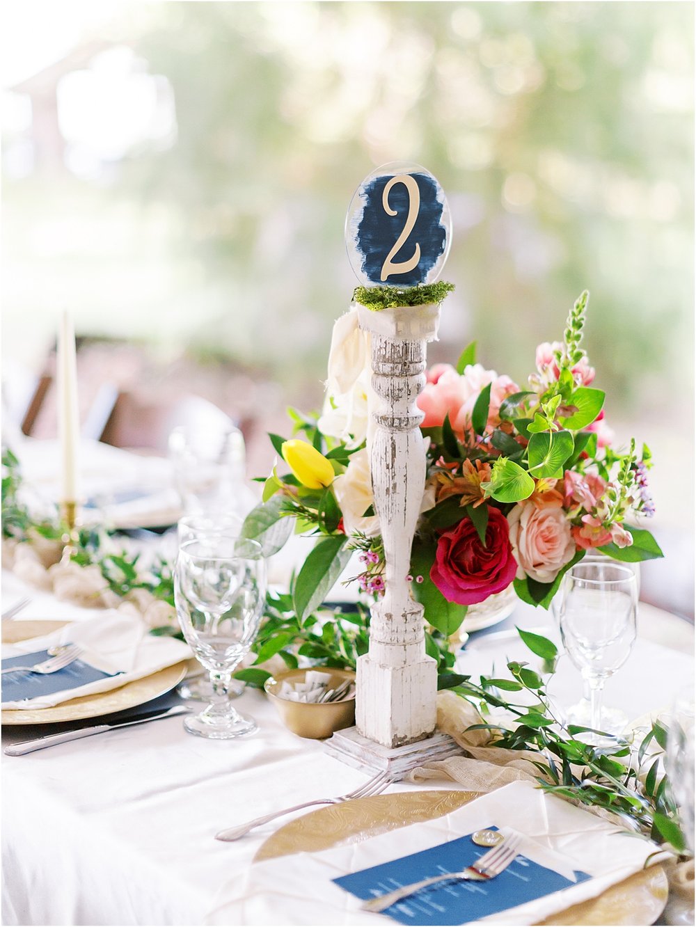 Southern elegance table settings and numbers