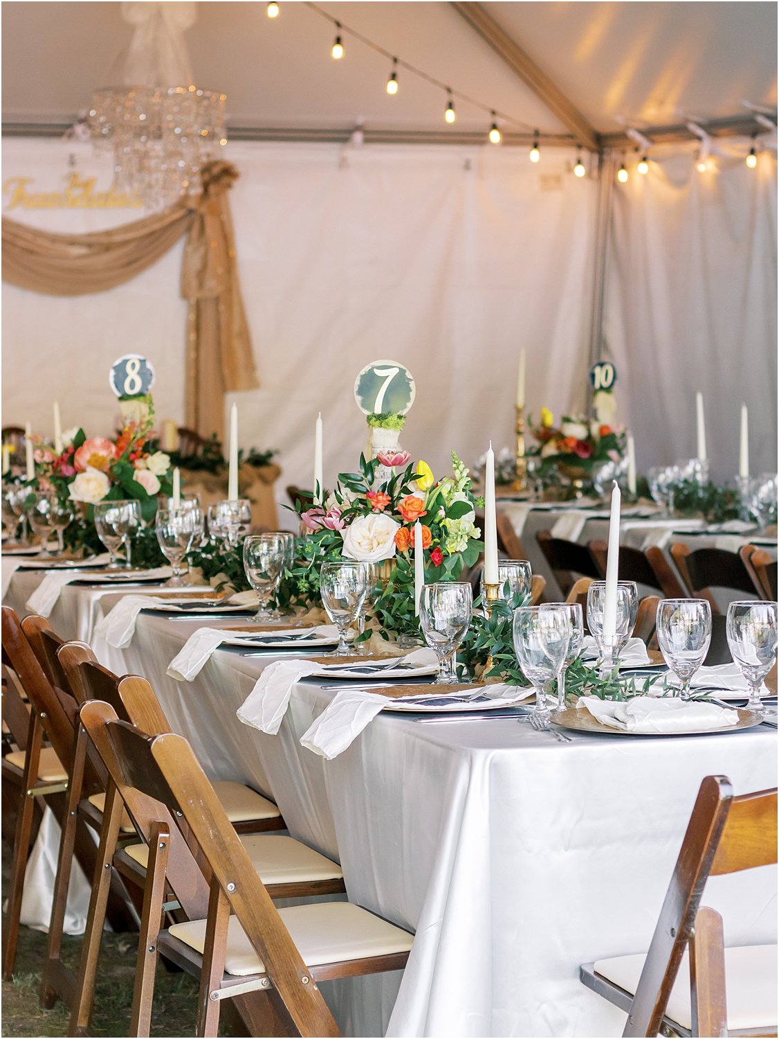 Summer pops of color wedding table decor
