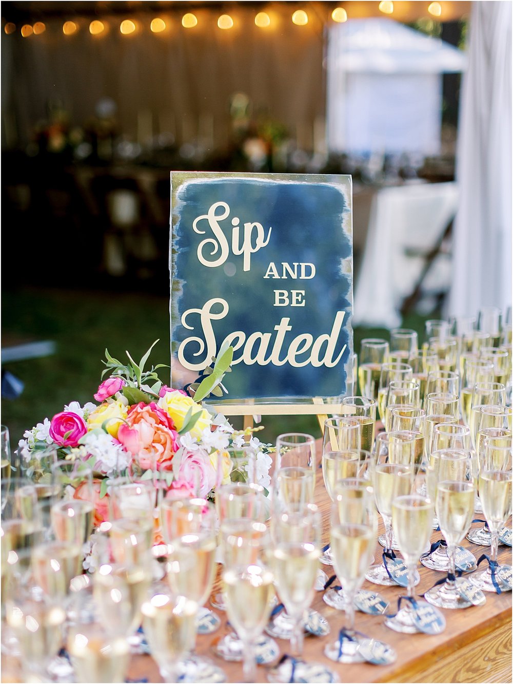 Sip and Be Seated wedding sign
