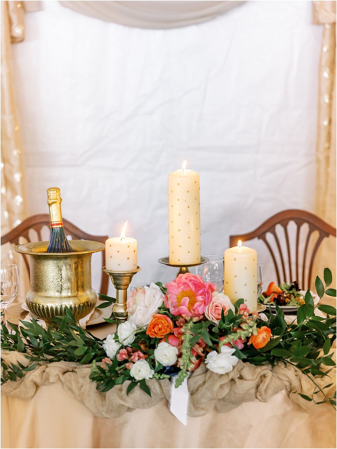 Southern charm sweetheart table summer decor
