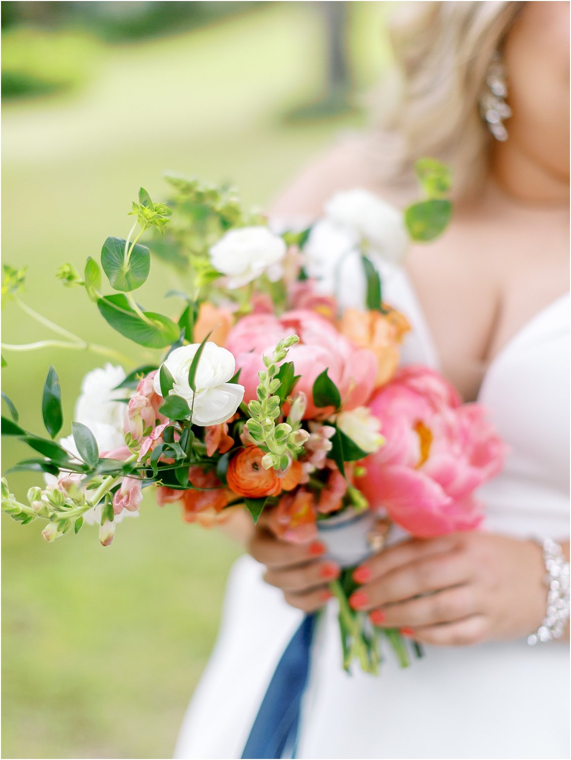 Pink peonies bridal bouquet