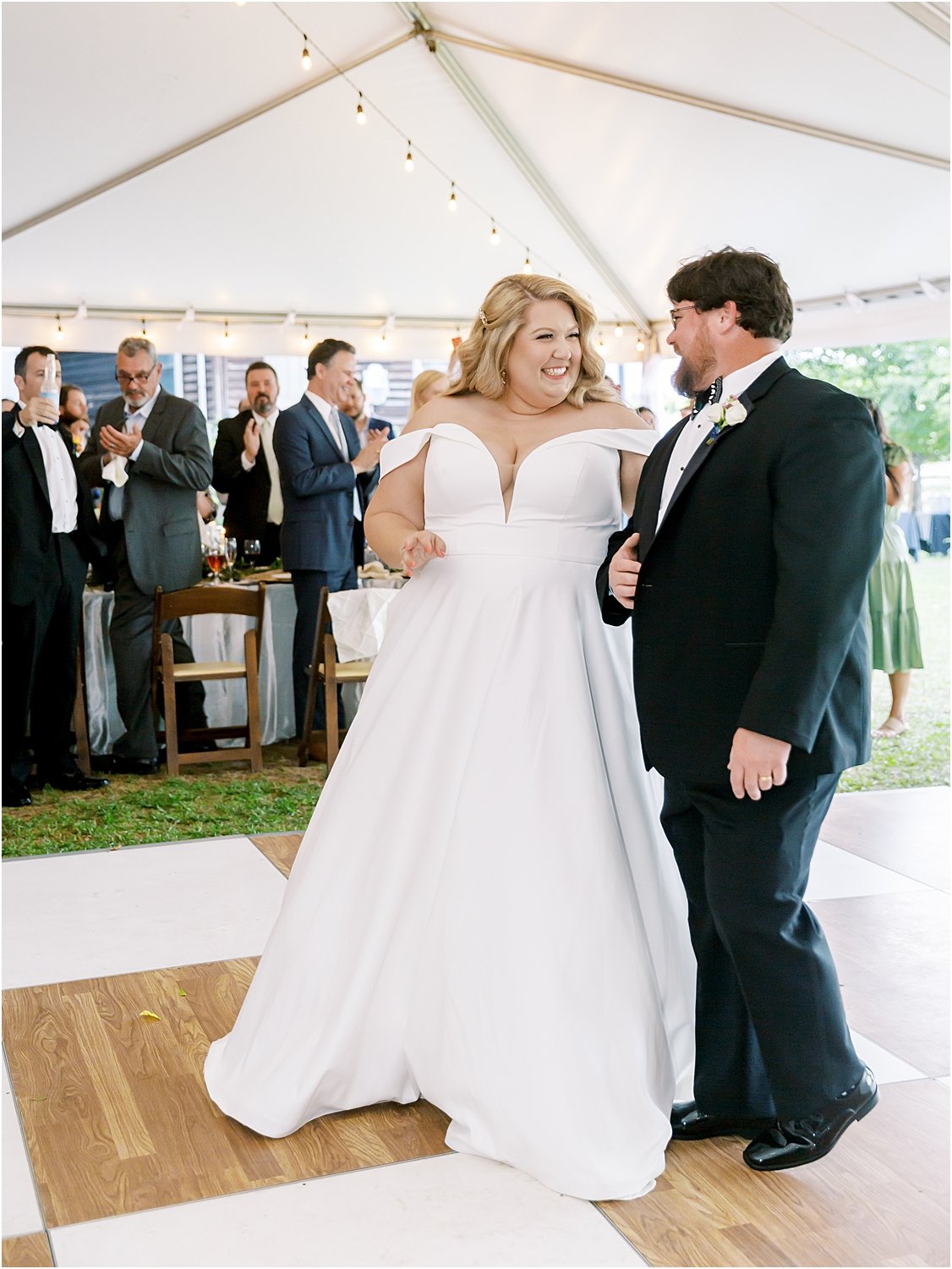 Summer wedding - tented reception first dance