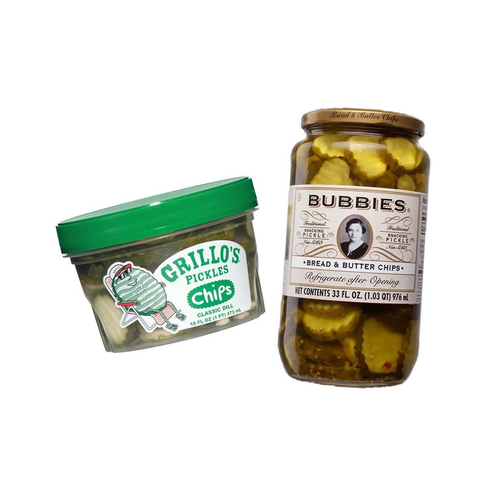 Sample: Bubbies and Grillo's pickle chips