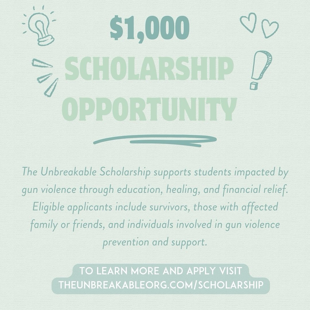 If you are a student who has overcome a tragedy related to gun violence, we want you to know that you are not alone. Our scholarship recognizes the importance of education, mental health, and aims to provide financial relief during your healing journ