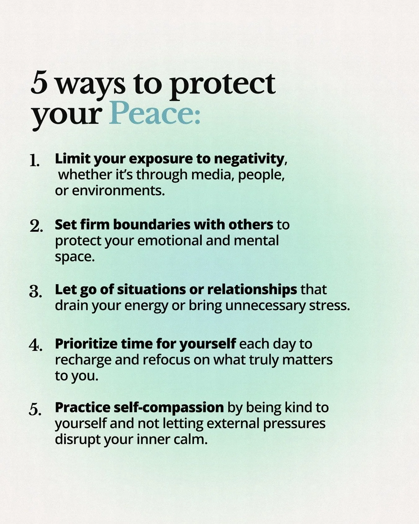 Protecting your peace isn&rsquo;t selfish; it&rsquo;s actually one of the most caring things you can do for yourself. Setting boundaries that limit stress and negativity isn&rsquo;t about shutting people out or avoiding responsibility&mdash;it&rsquo;