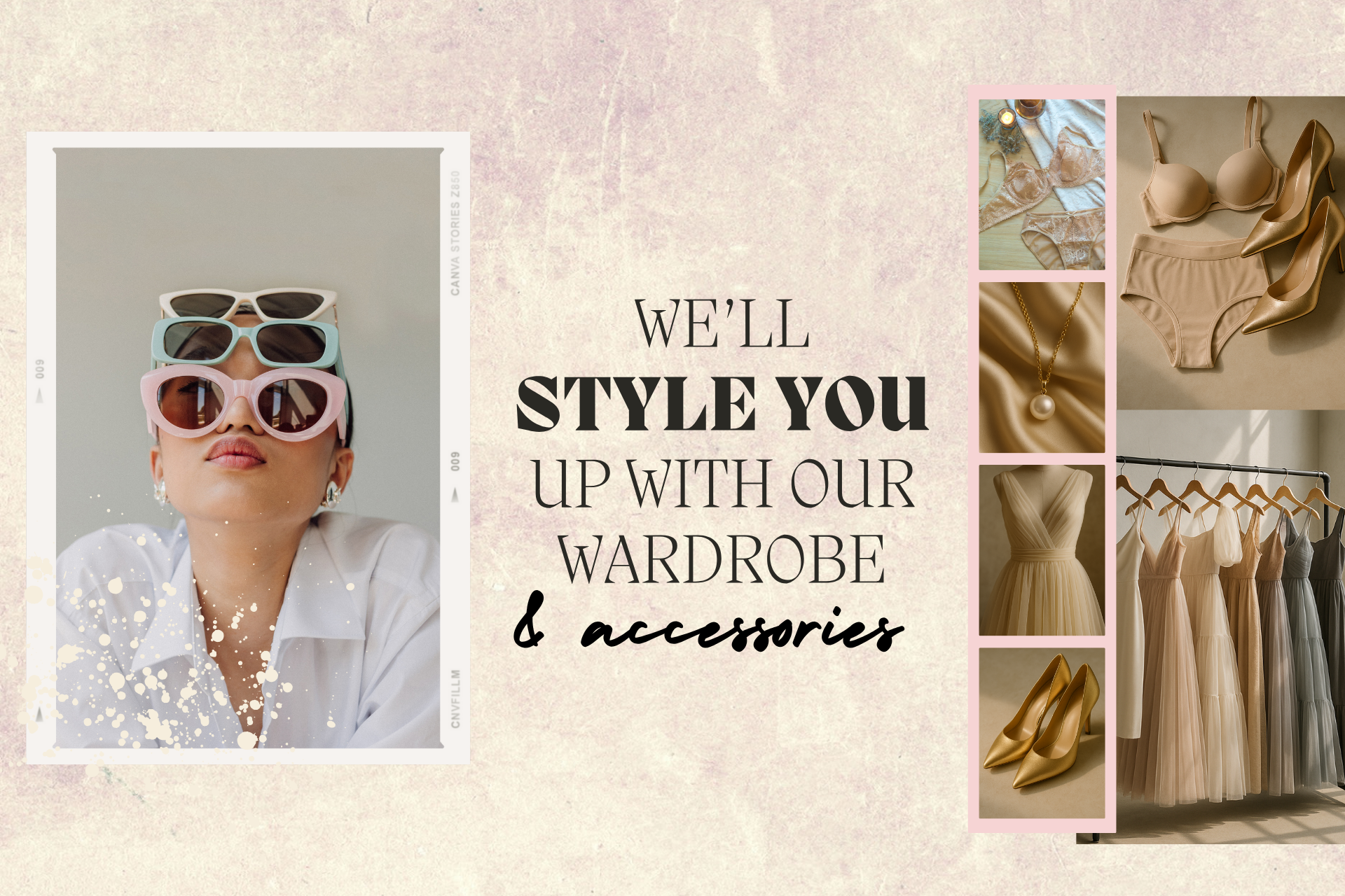 A clothing rack with various dresses and garments in different colors, styles, and lengths hanging on hangers.