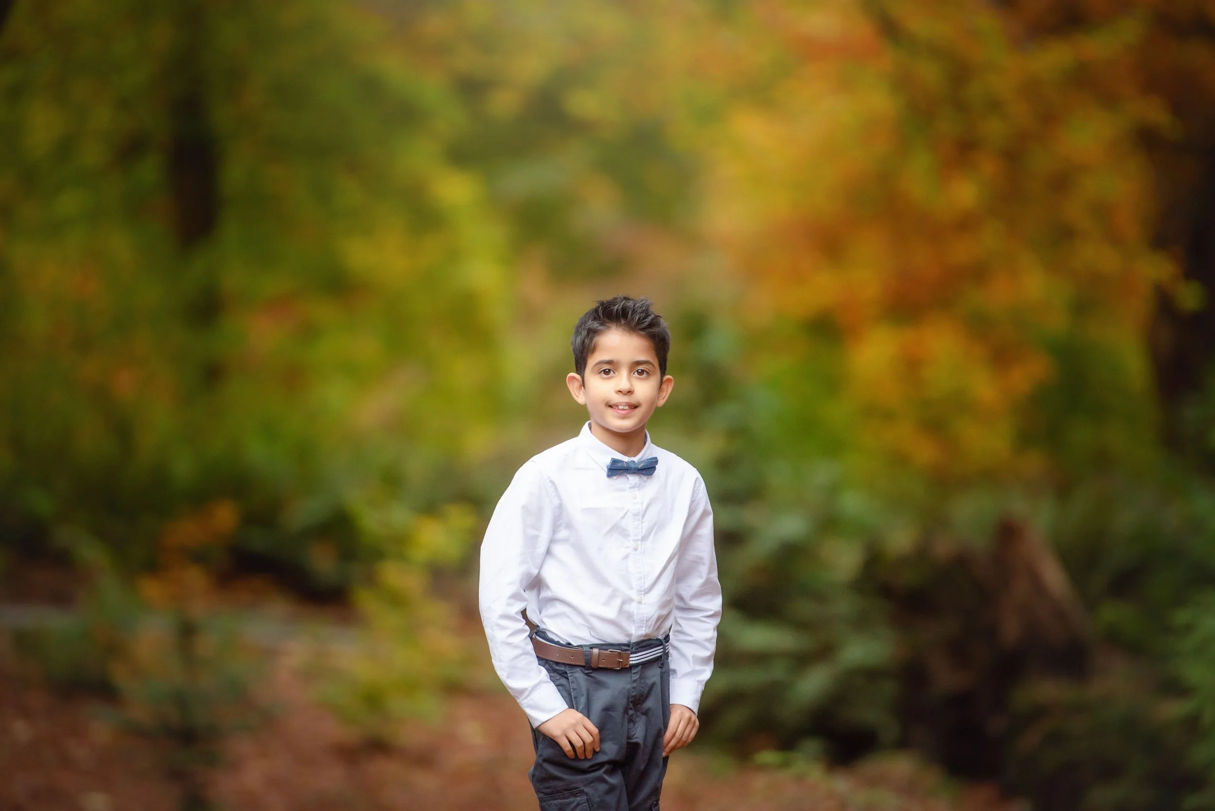 calgary children photographer boy outside around fall trees.jpg