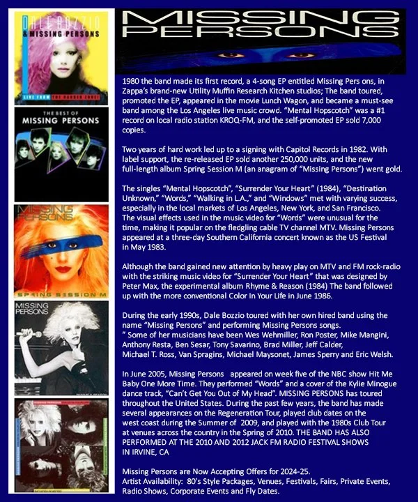 Missing Persons Bio