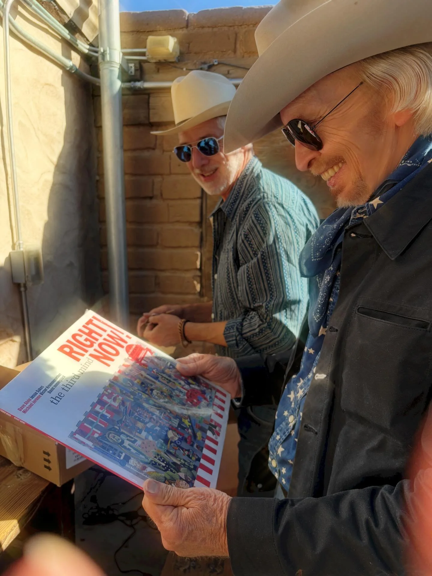 This is me and Victor Krummenacher getting giddy seeing our new album cover for The Third Mind for the first time.  I know the music is great, but I was also blown away by the fantastic cover!  Hell, I would buy this record even if I didn&rsquo;t kno