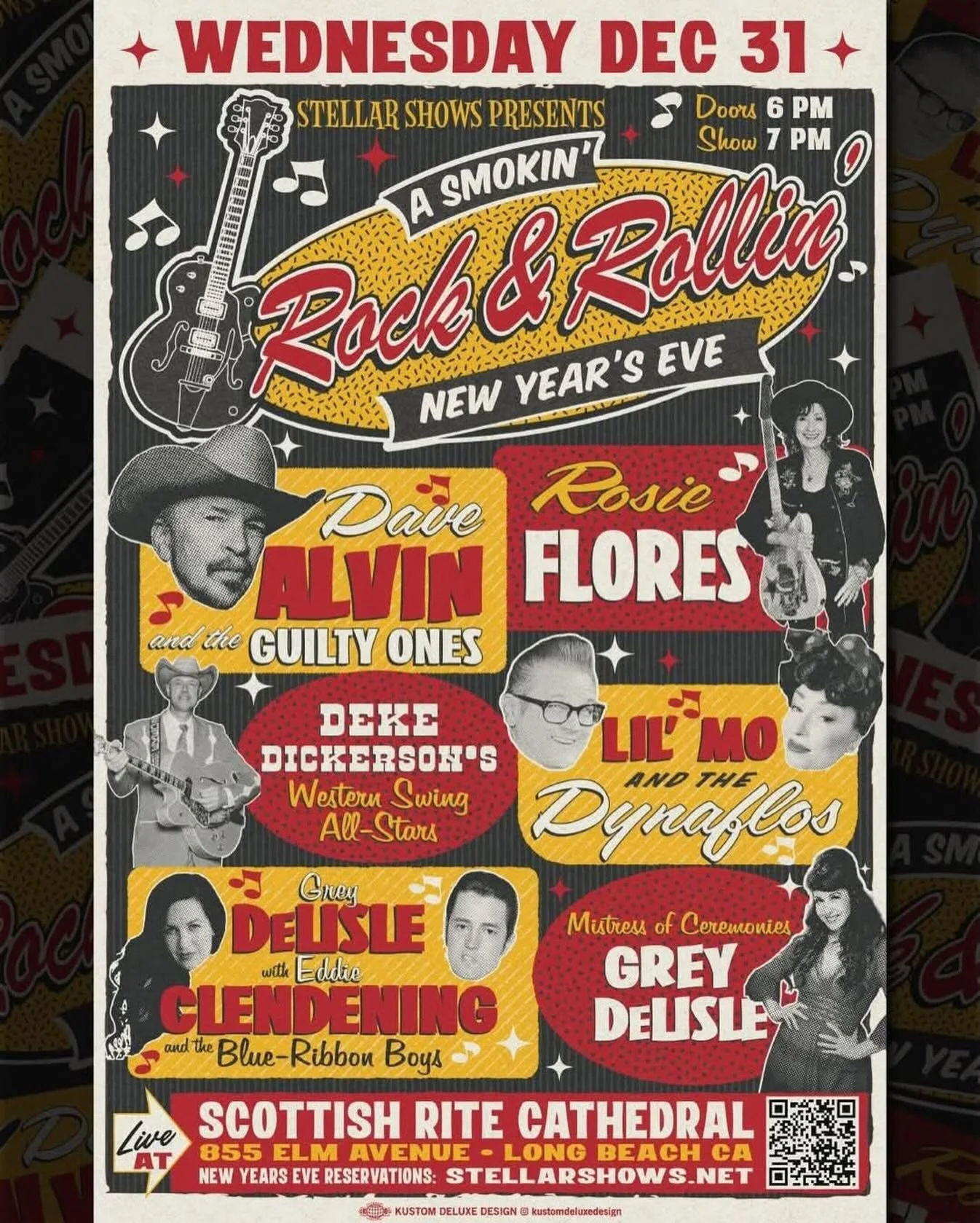 Tickets are going fast for the Smokin&rsquo; Rock N Rollin&rsquo; New Year&rsquo;s Eve in Long Beach - link in bio to join us, let&rsquo;s dance our way into 2026!
@stellarshowspresents @rosierockabillyfilly @dekedickerson @greydelisle 

Repost from 