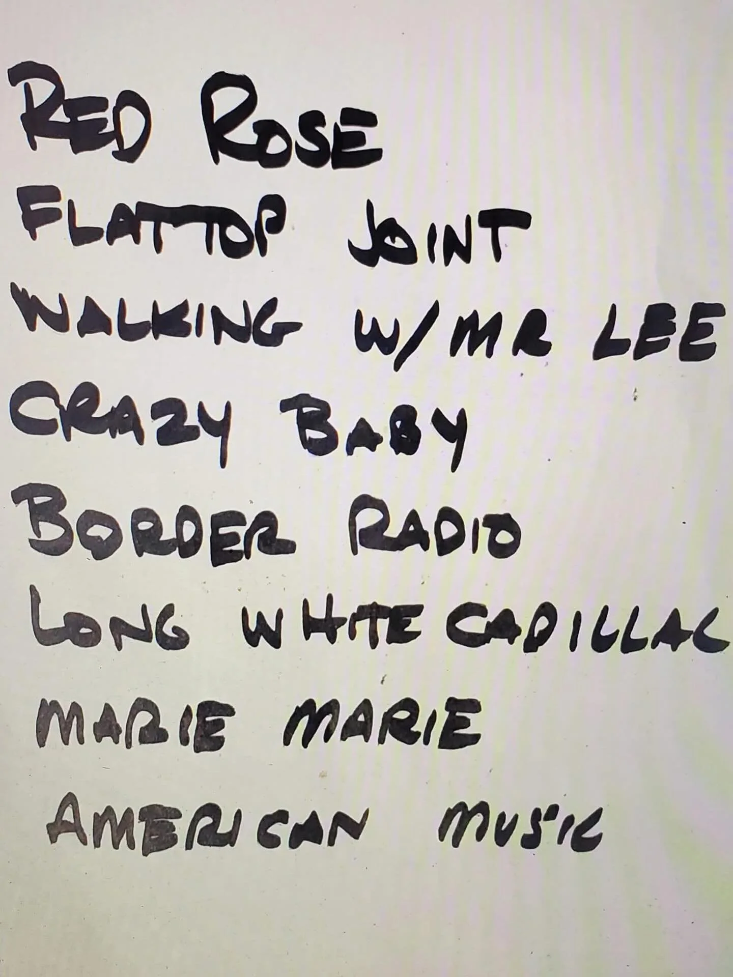 When I was in the Blasters, I wrote the set lists but I haven&rsquo;t written a set list for a Blasters show in a long damn time. It may be a dubious skill but perhaps it hasn&rsquo;t left me after all these years. I concocted this list for the Three