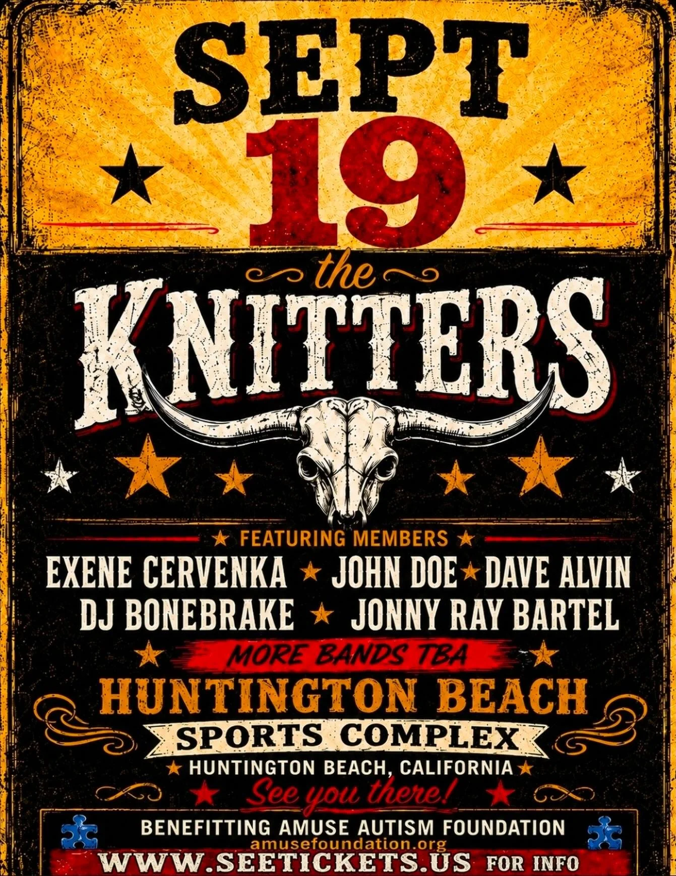 Just Announced&nbsp; ⭐️THE KNITTERS will play a concert to benefit Amuse Autism Foundation on September 19 in Huntington Beach &mdash; tickets on sale now via link in bio!