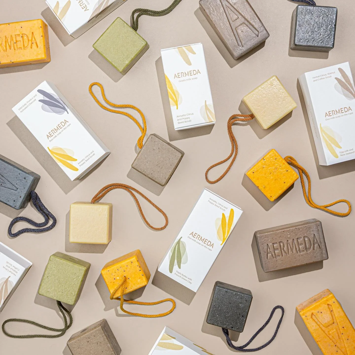 Our Duos are back! 

Crafted in our Otago studio, each soap is just over half a full size soap.

We have three distinct goat milk soap combinations
- Annatto Citrus Scrub with Triple Butter French Green Clay.
- Hydrating Egg Yolk with Walnut, Coffee 