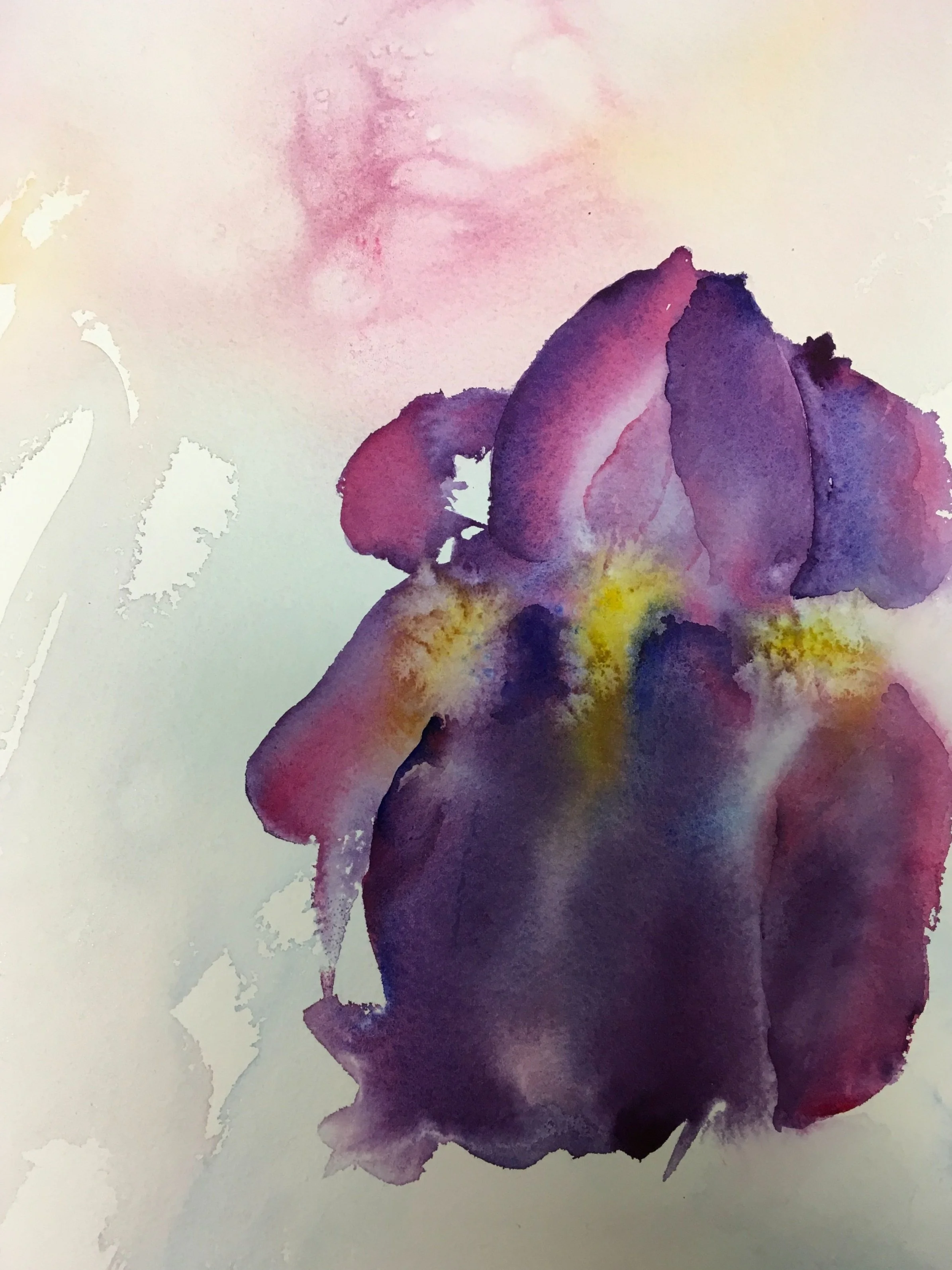  Purple Goddess  Watercolour | 12" x 15" Framed | $300 
