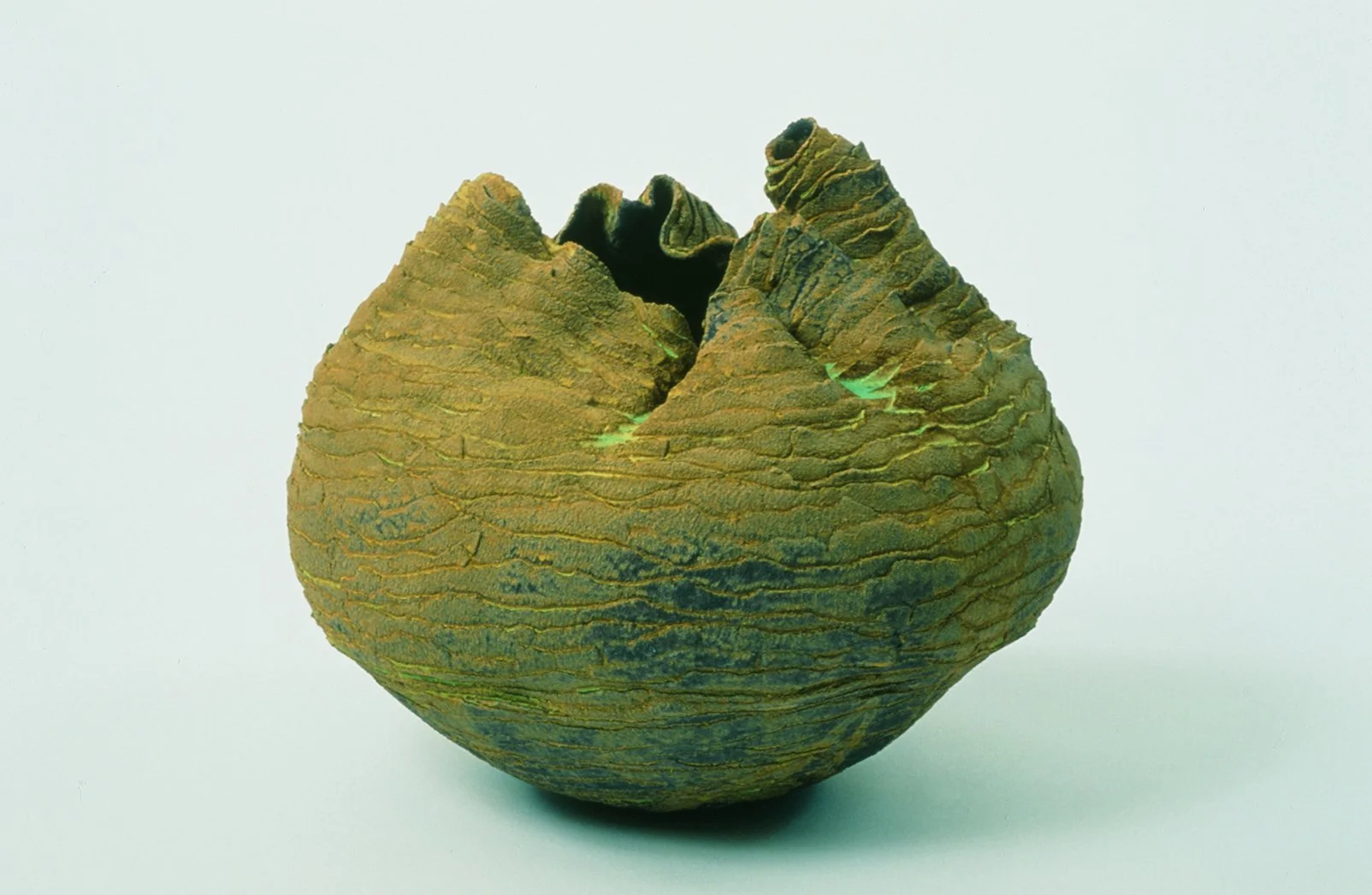  Desert Morning  Slab, clay, handbuilt | 14" dia 12" H | Portfolio of Artist 
