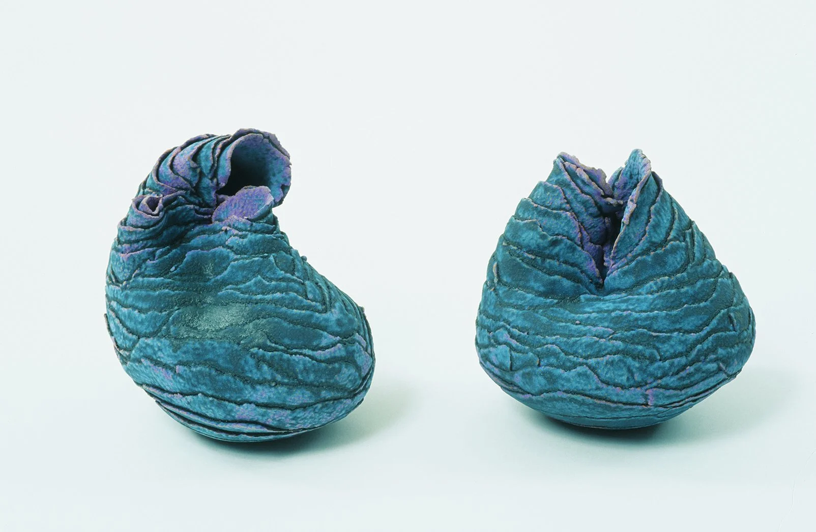  Nautilus (pair)  Slab, clay, handbuilt | 6"' x 6" ea | University of Tasmania 