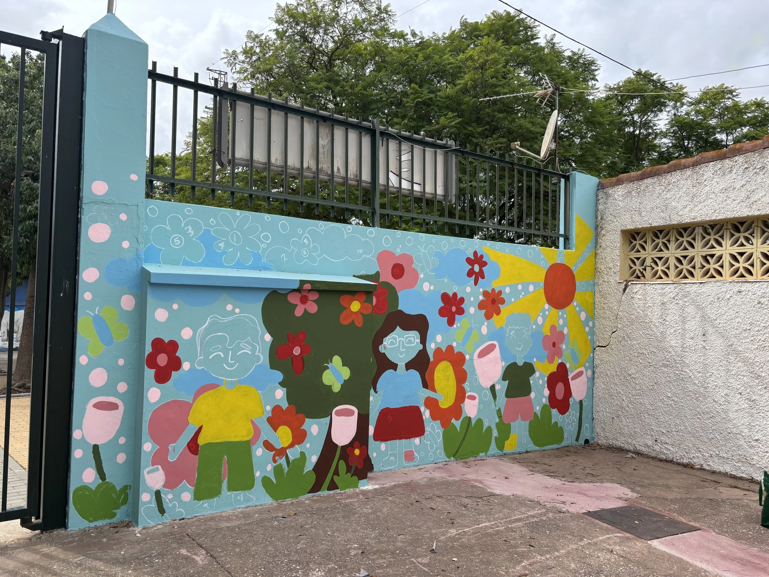 Day 1 of students painting