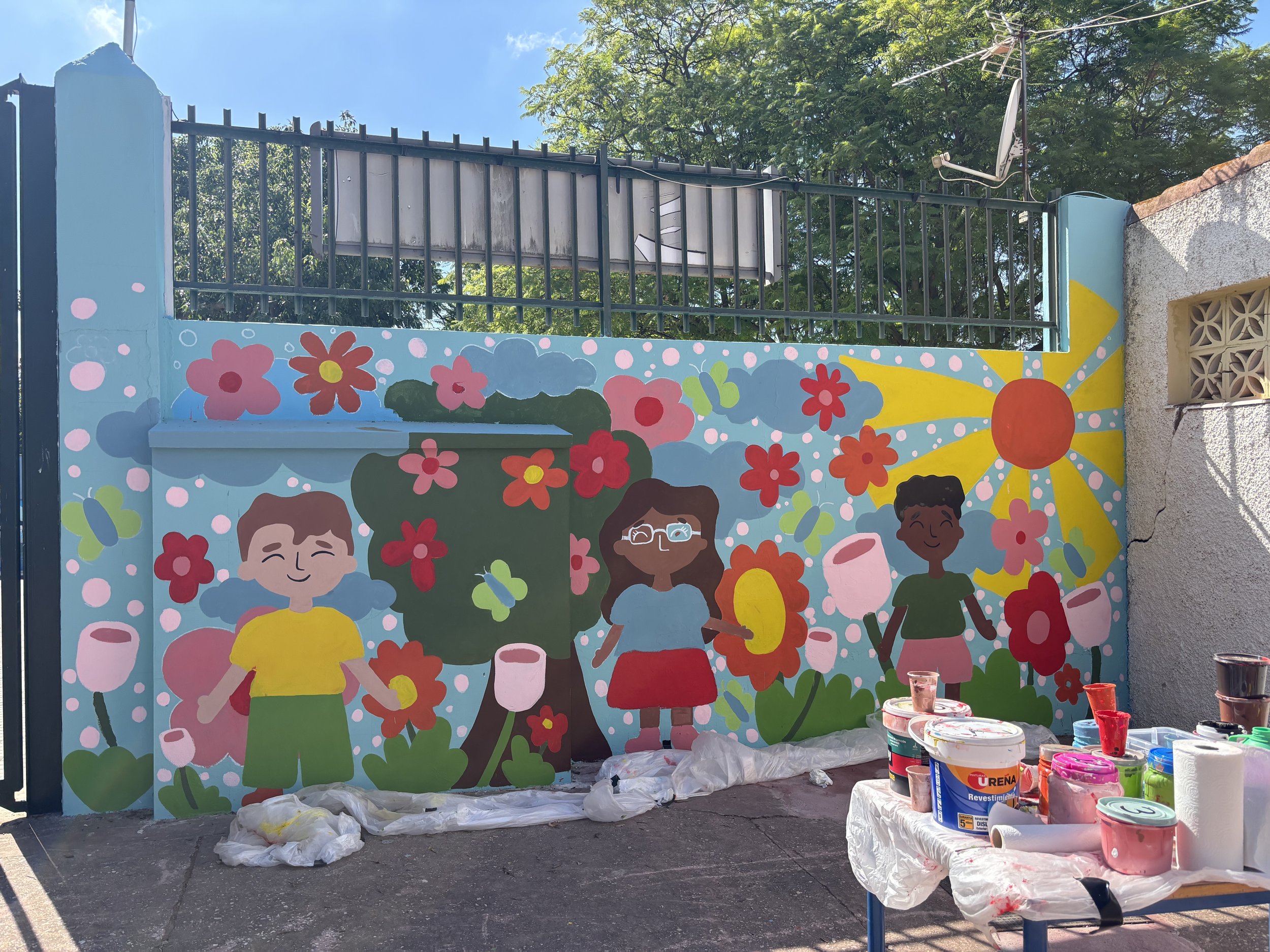 Day 2 of students painting