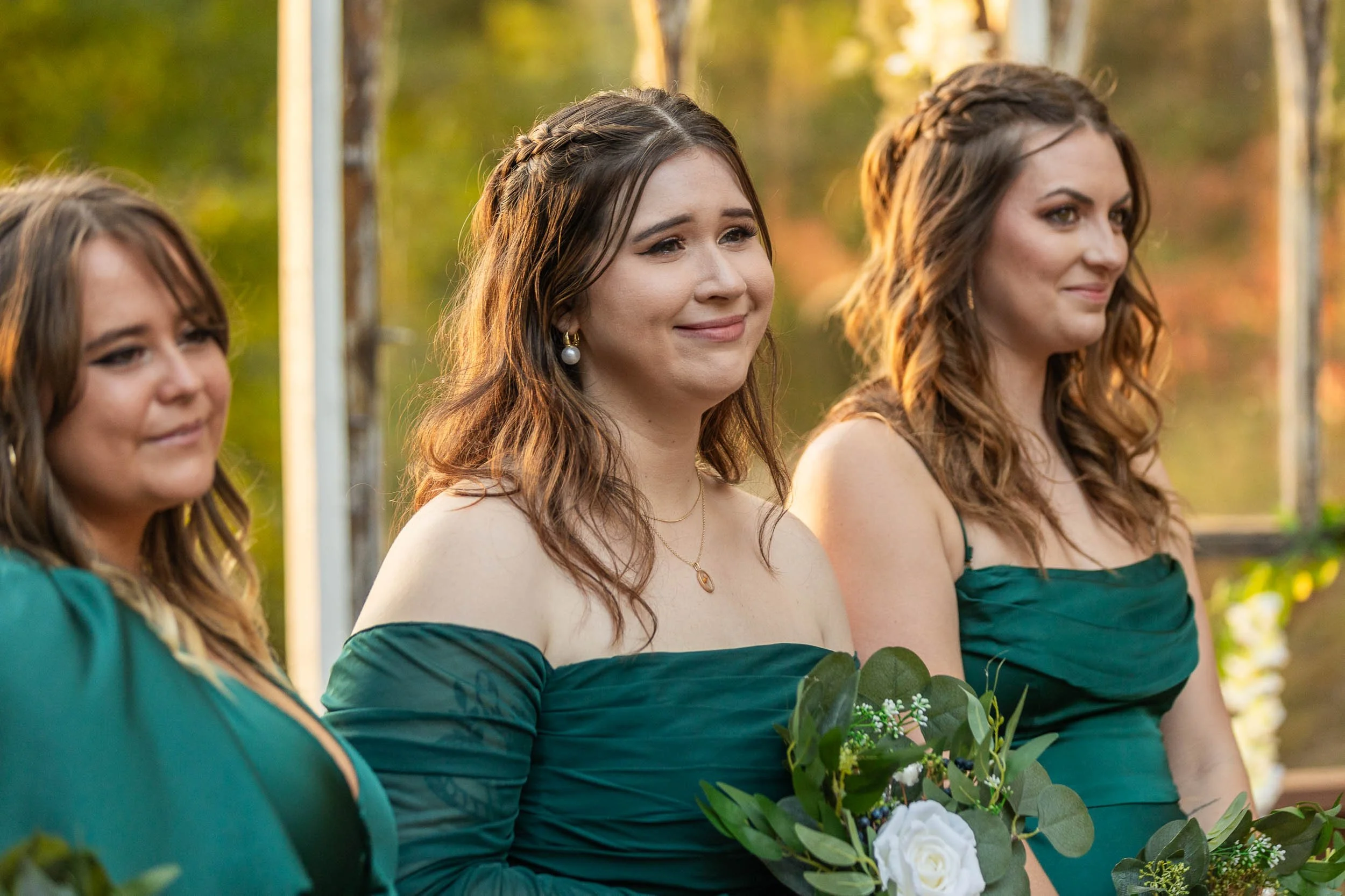 wedding party getting emotional during wedding ceremony_Renaissance Wine Garden