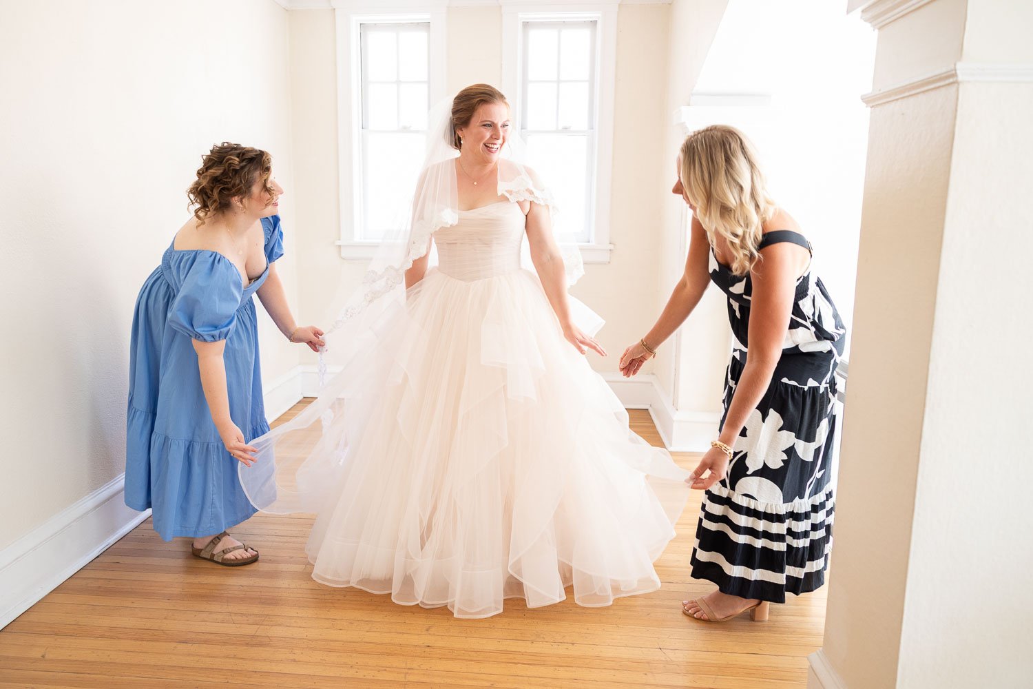 bride getting ready for the first look at the boo cat club wedding venue - st louis wedding photography