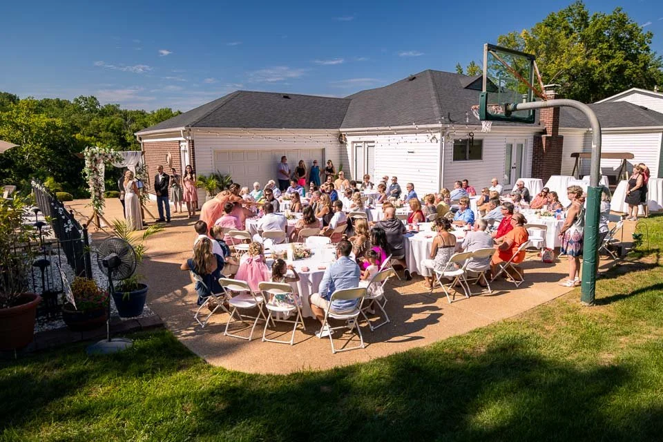 sunny day backyard driveway wedding in st louis missouri