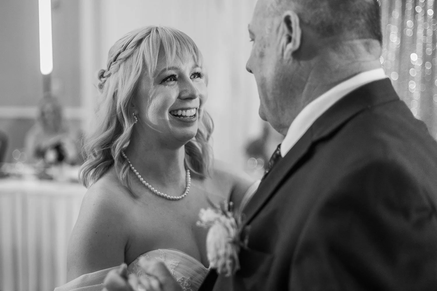 bride crying during father daughter dance-illinois wedding photographer