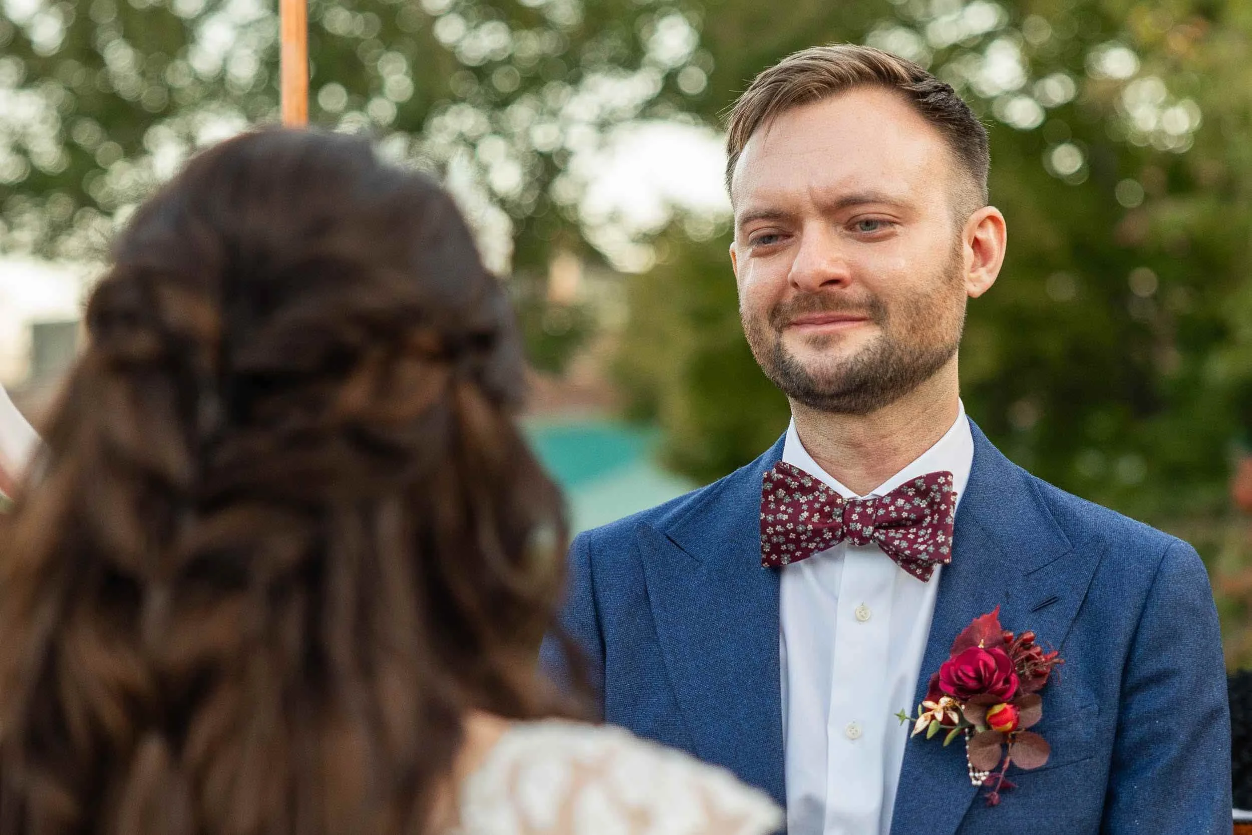 groom tearing up at wedding alter-saint louis missouri wedding photography