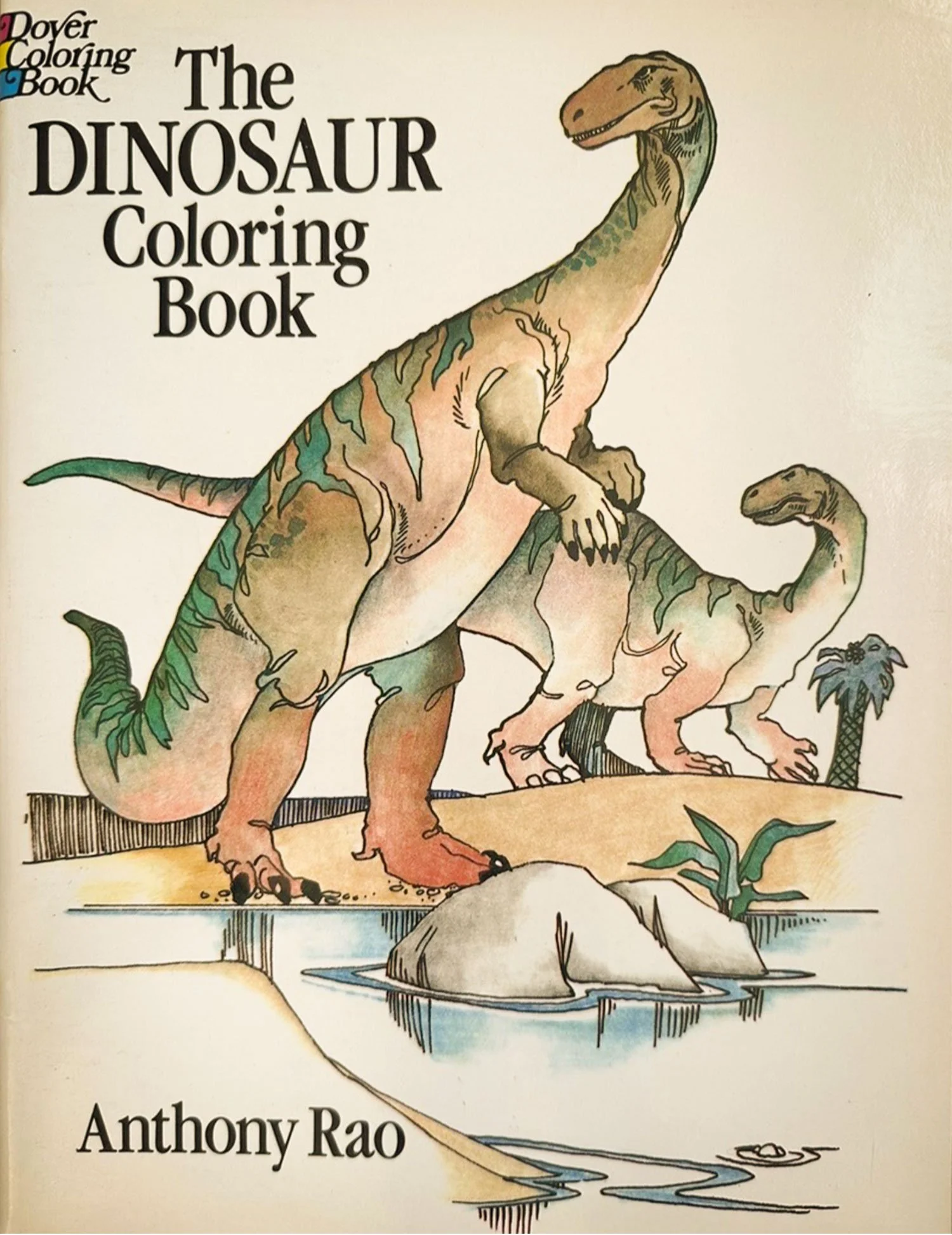 cover of vintage dinosaur coloring book from 1980