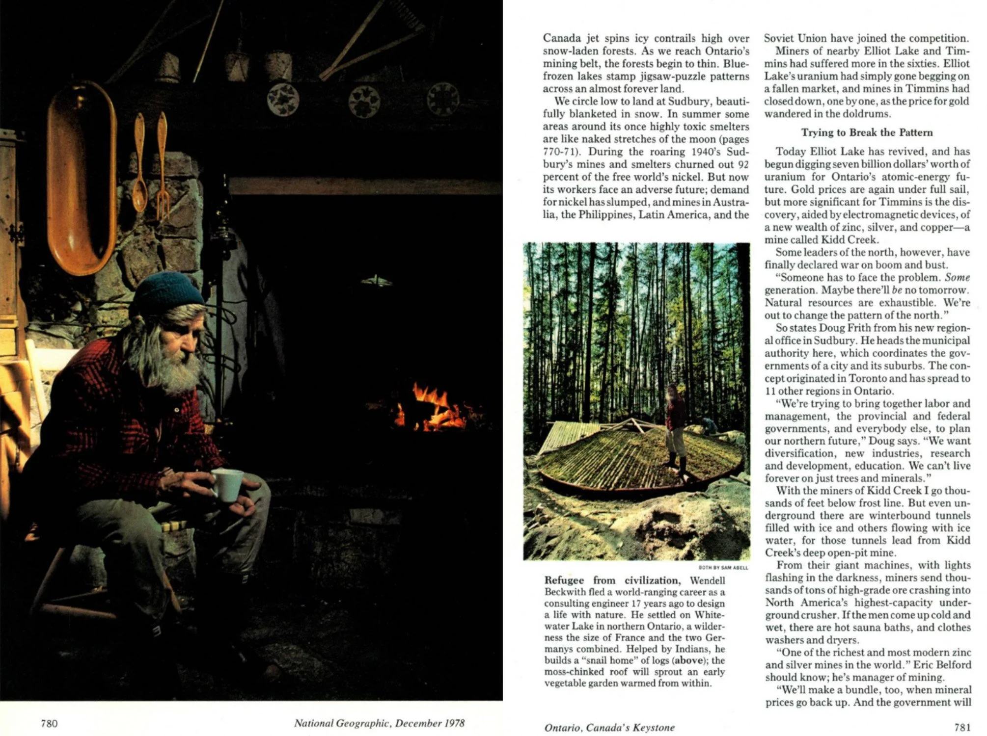 a magazine article featuring Wendell and his Snail cabin