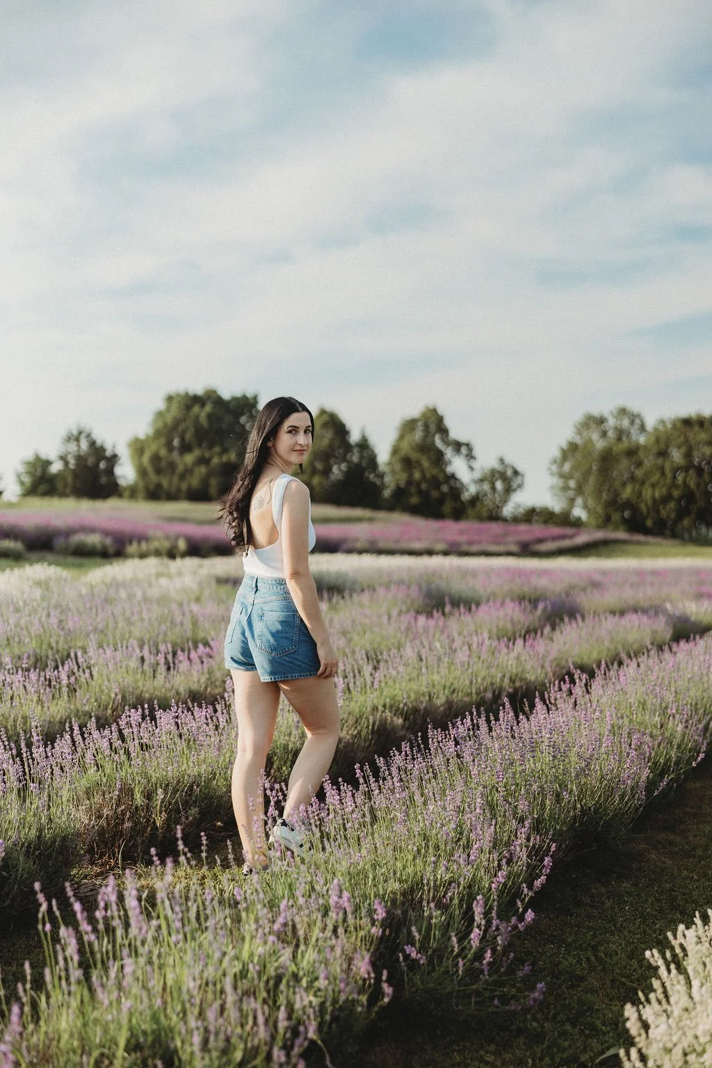 Girl in a field of lavender