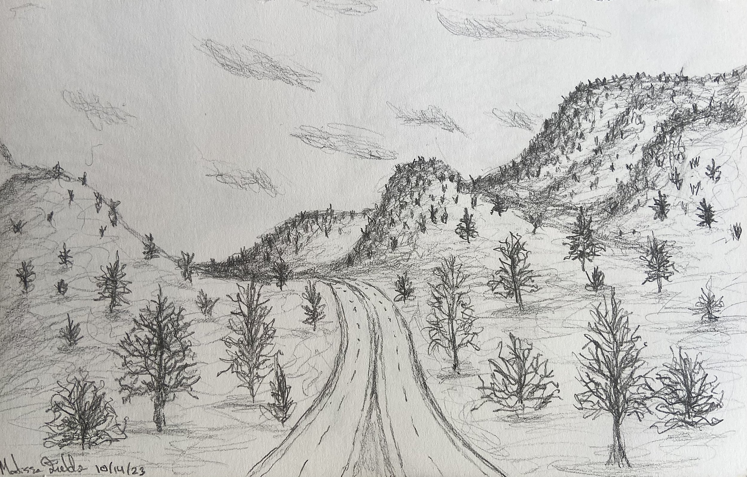 Entering Rural
6"x9" Graphite