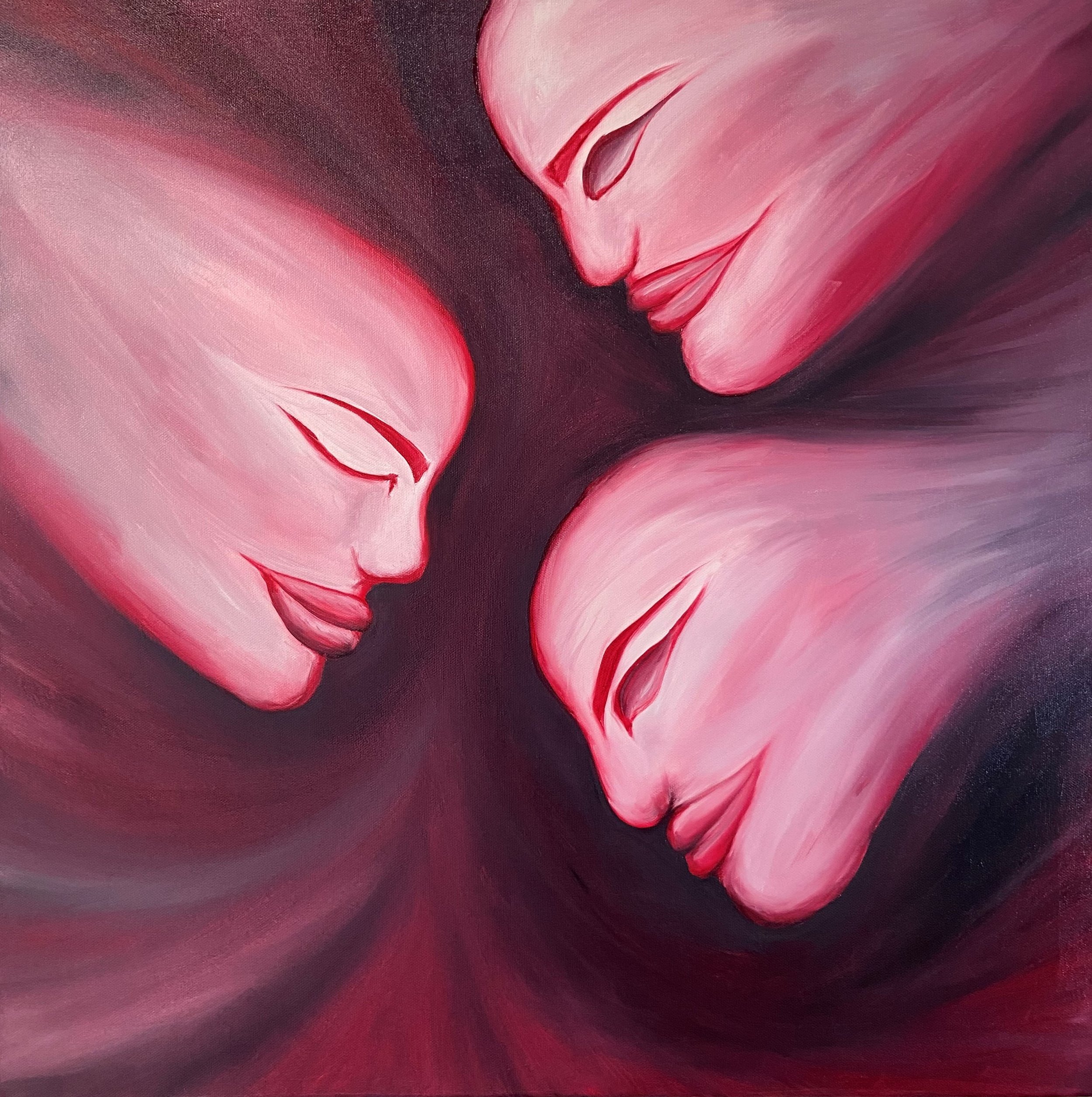 To Love is to Diminish Hate, 2022
Oil on canvas, 24"x24"