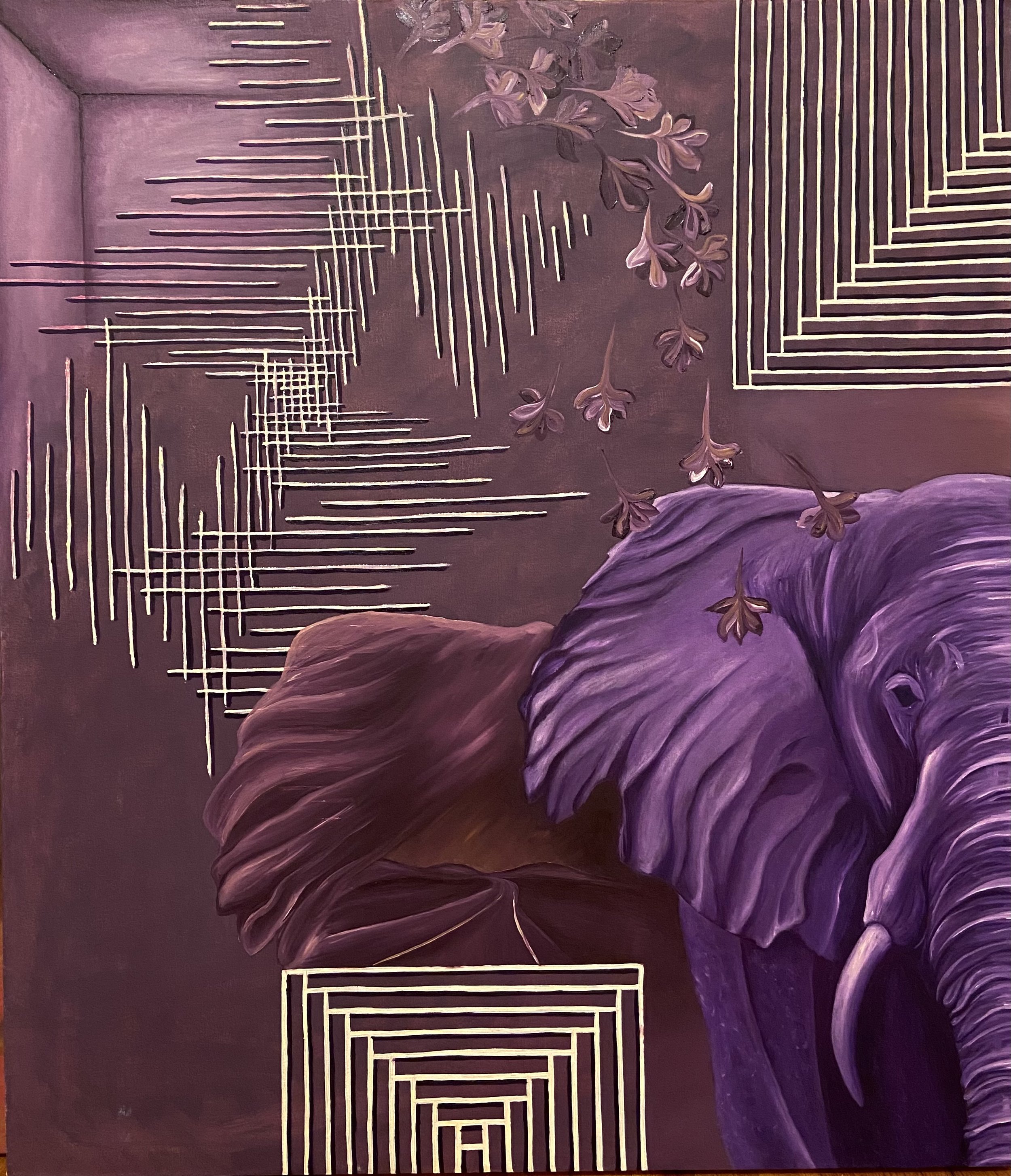 Running Mind, 2021,
Oil on canvas, 42"x36"