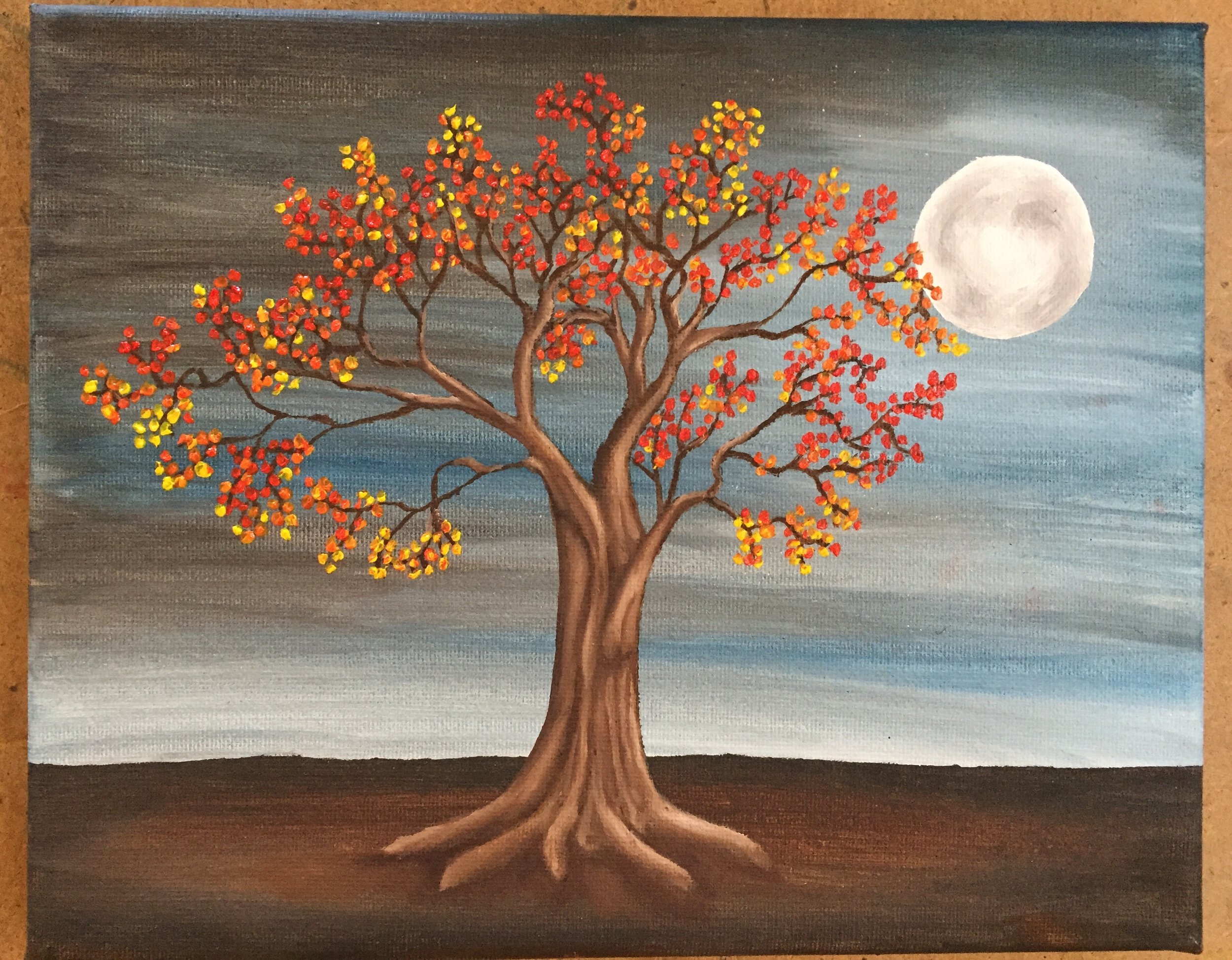 Maybe you are searching among the branches, for what only appears in the roots. - Rumi, 2019
Oil on canvas, 10"x8"
